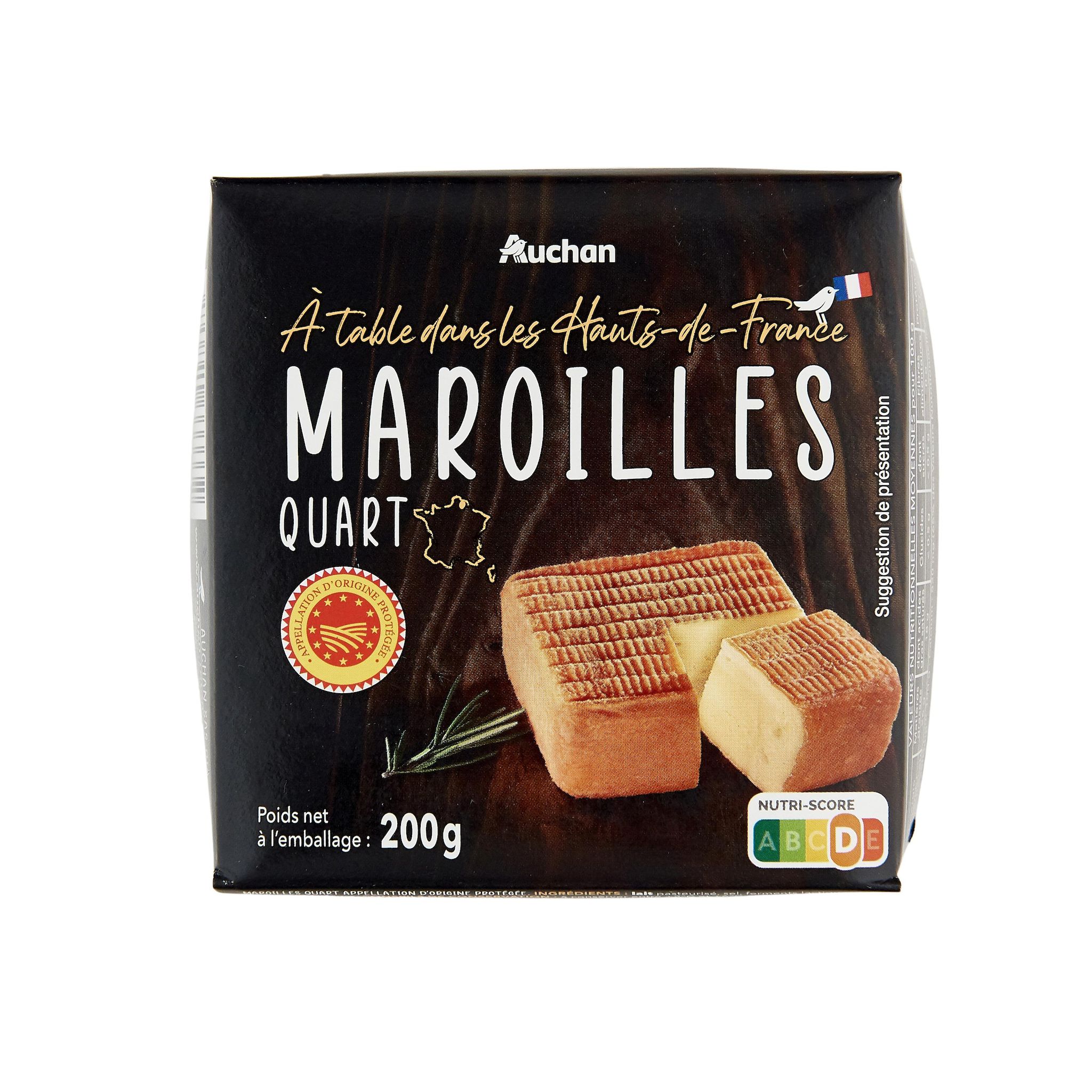 Voir la diapositive 4 : AUCHAN TERROIR Quart Maroilles AOP 200g