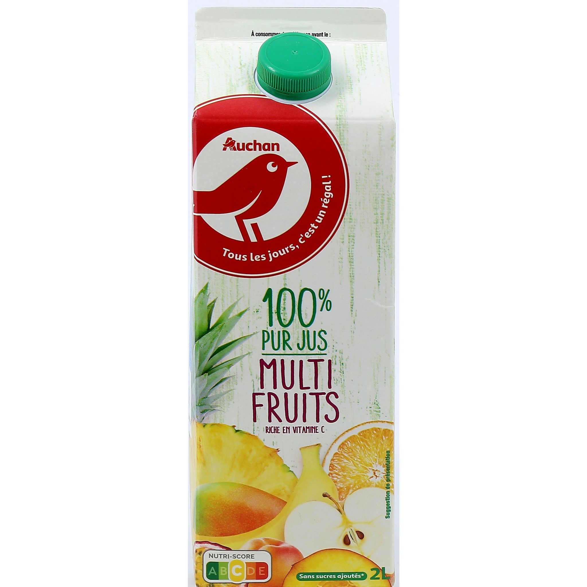 Voir la diapositive 2 : AUCHAN Pur jus multifruits brique 2l