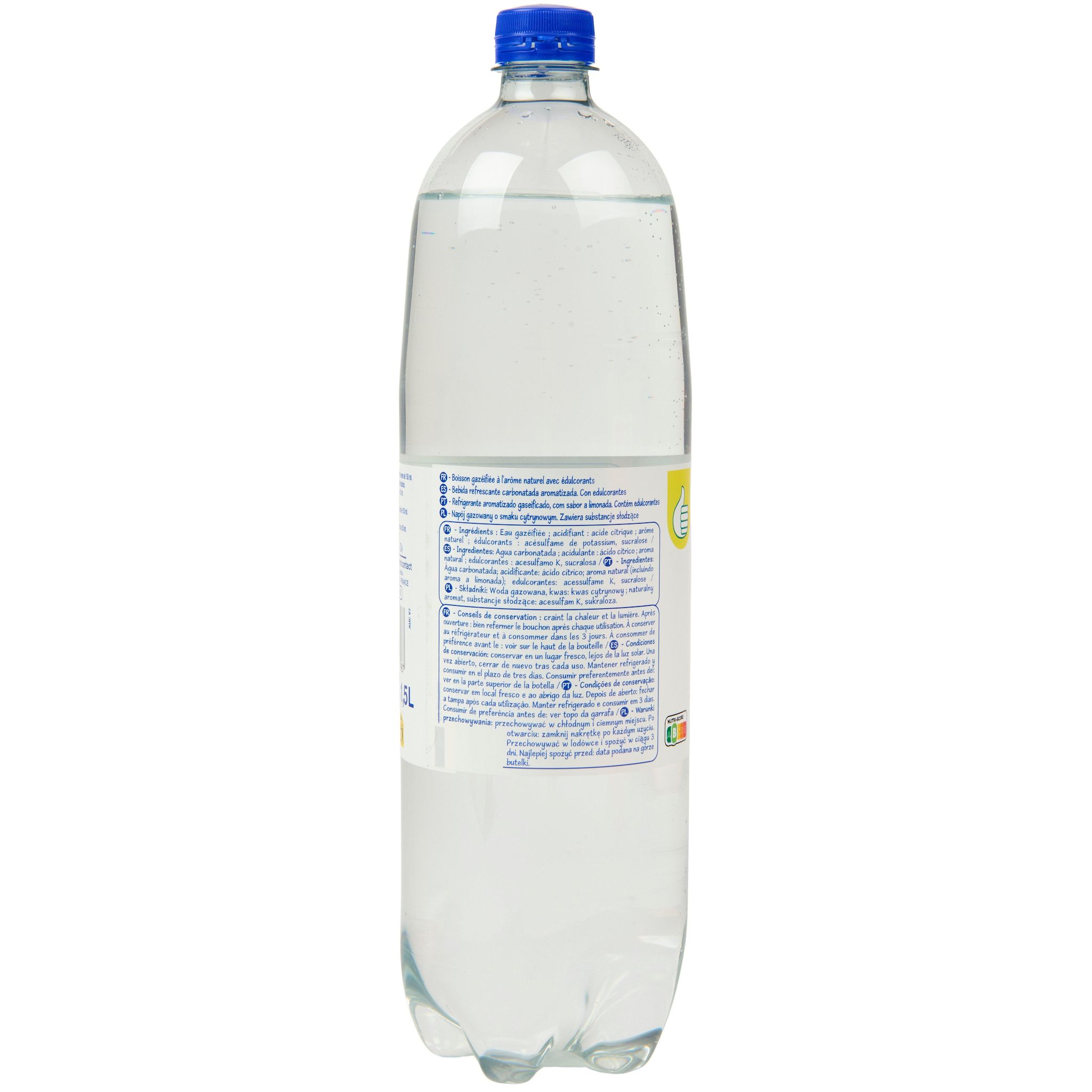 Voir la diapositive 4 : POUCE Boisson gazeuse aromatisée à l'arôme naturel avec édulcorants 1,5l