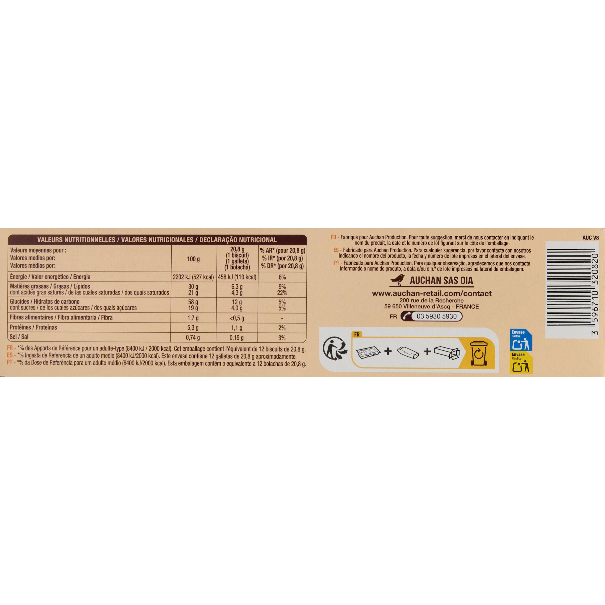 Voir la diapositive 5 : AUCHAN Sprits biscuits sablés au beurre 12 biscuits 250g