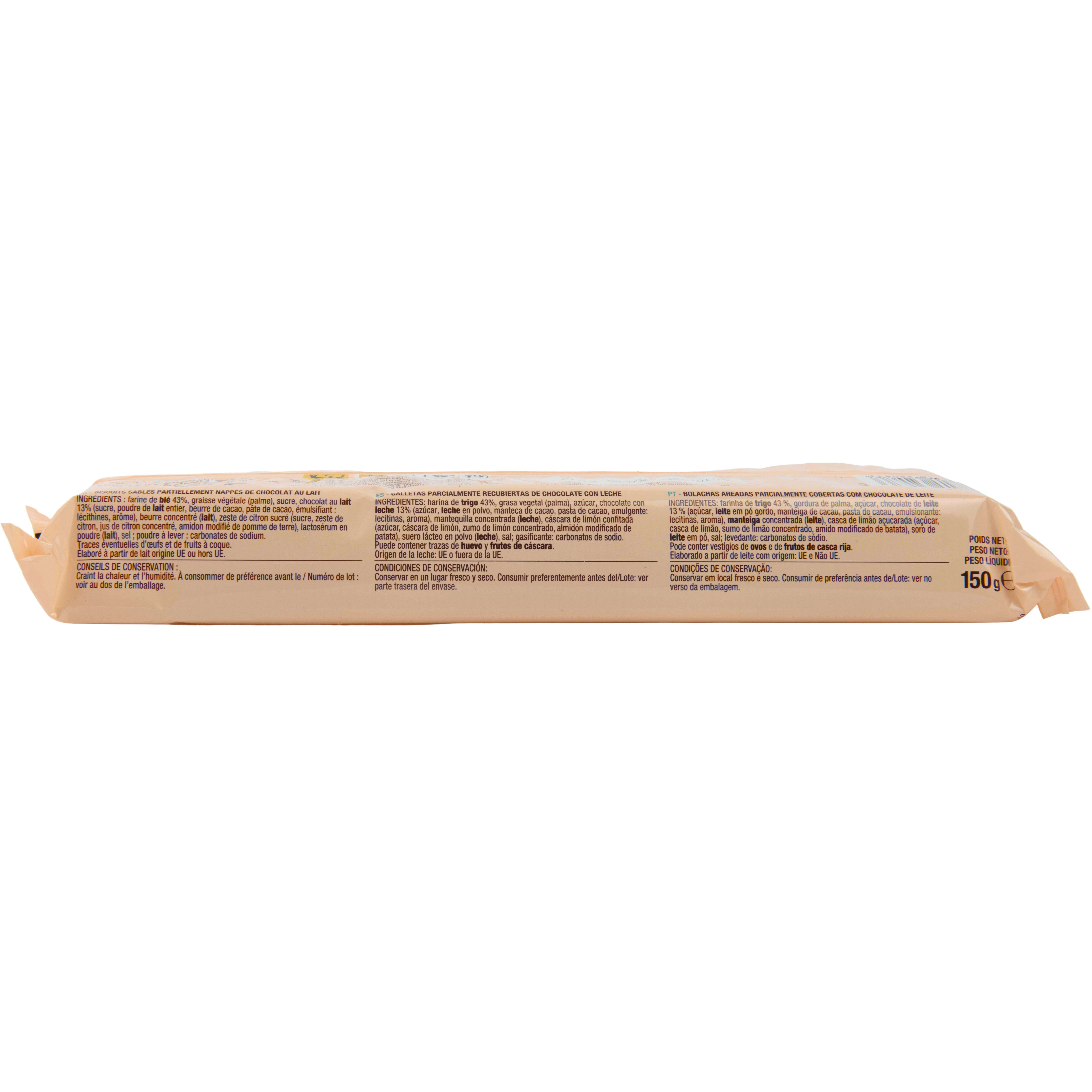 Voir la diapositive 4 : AUCHAN Sprits biscuits au chocolat au lait 9 biscuits 150g