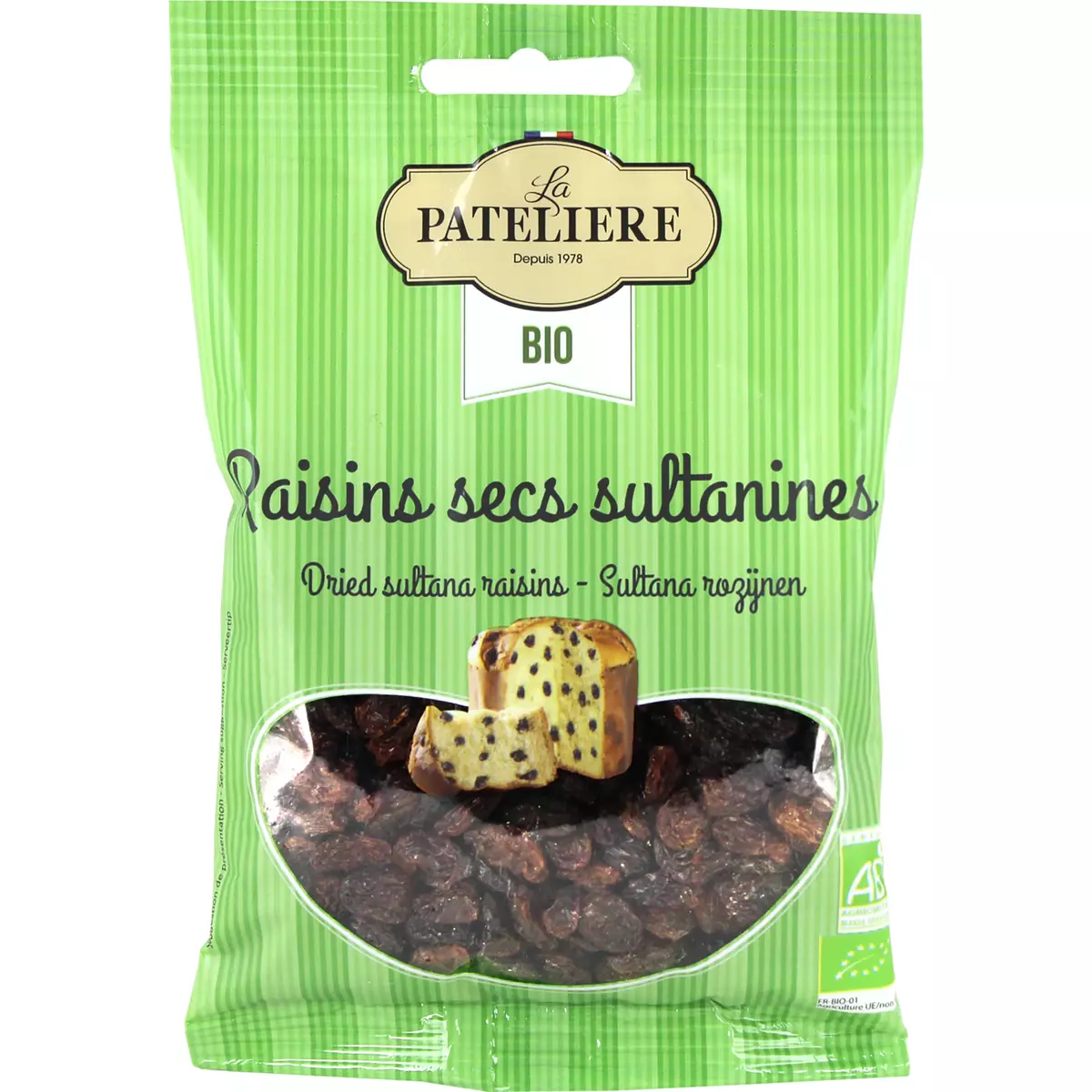 LA PATELIERE Raisins secs sultanine bio 125g