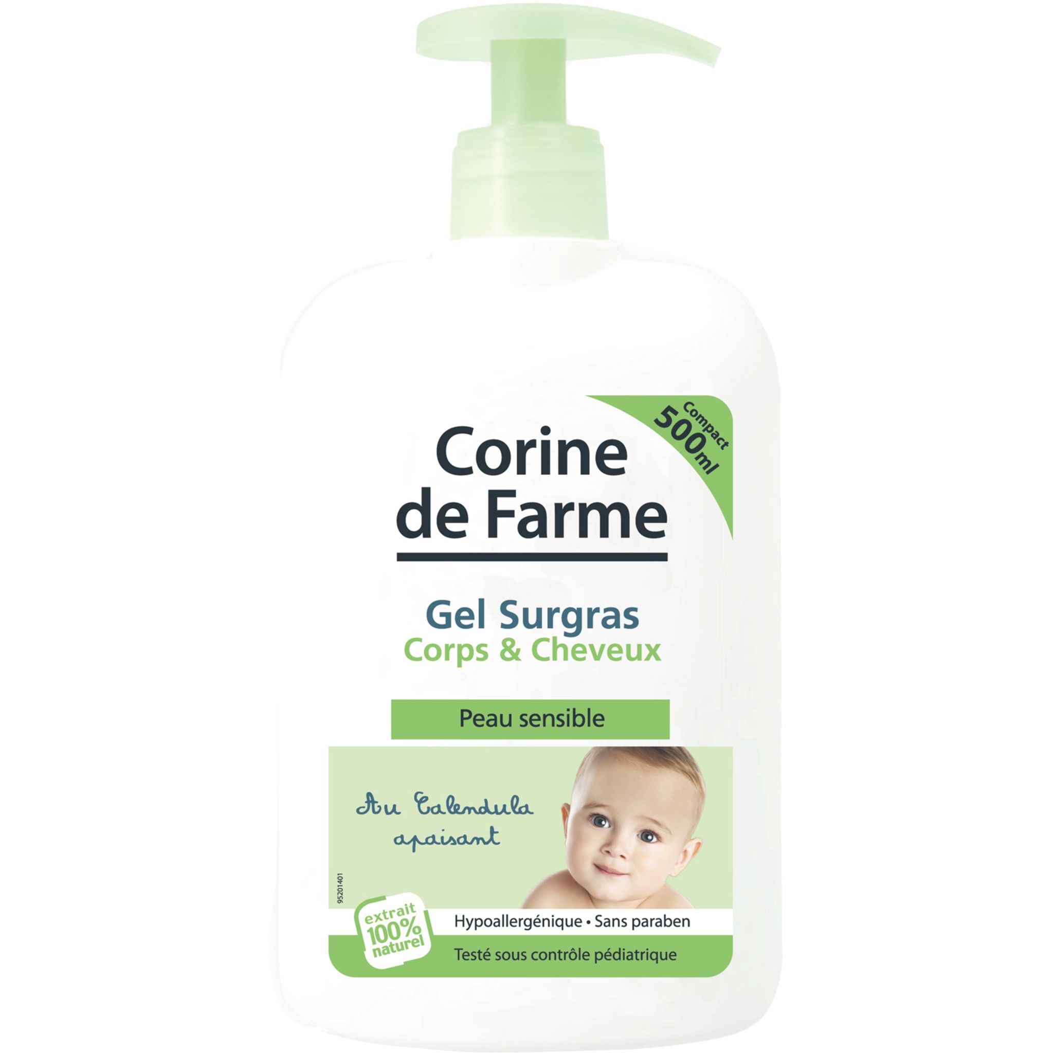 Voir la diapositive 2 : CORINE DE FARME Gel lavant bébé surgras  500ml