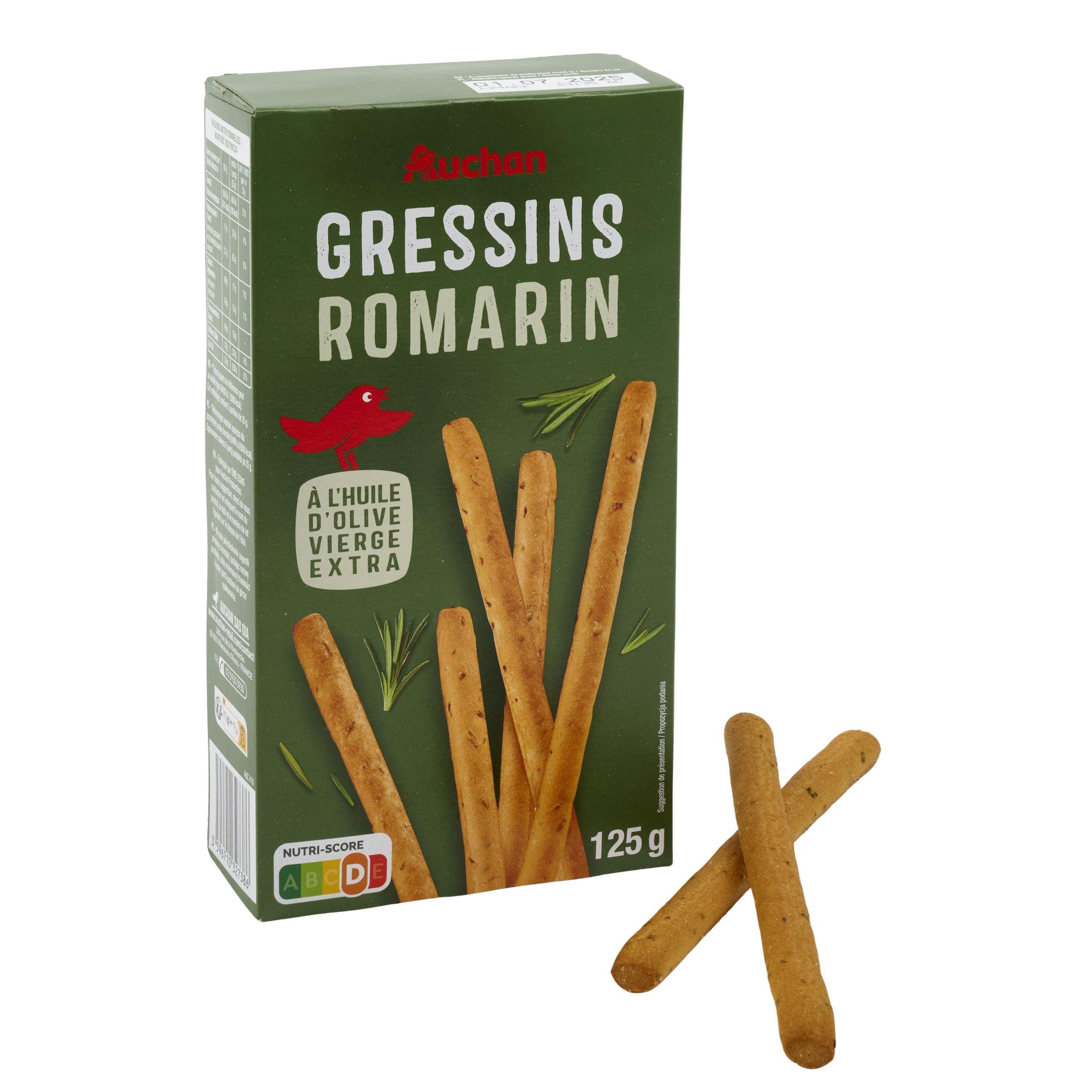 Voir la diapositive 5 : AUCHAN Gressins au romarin 125g
