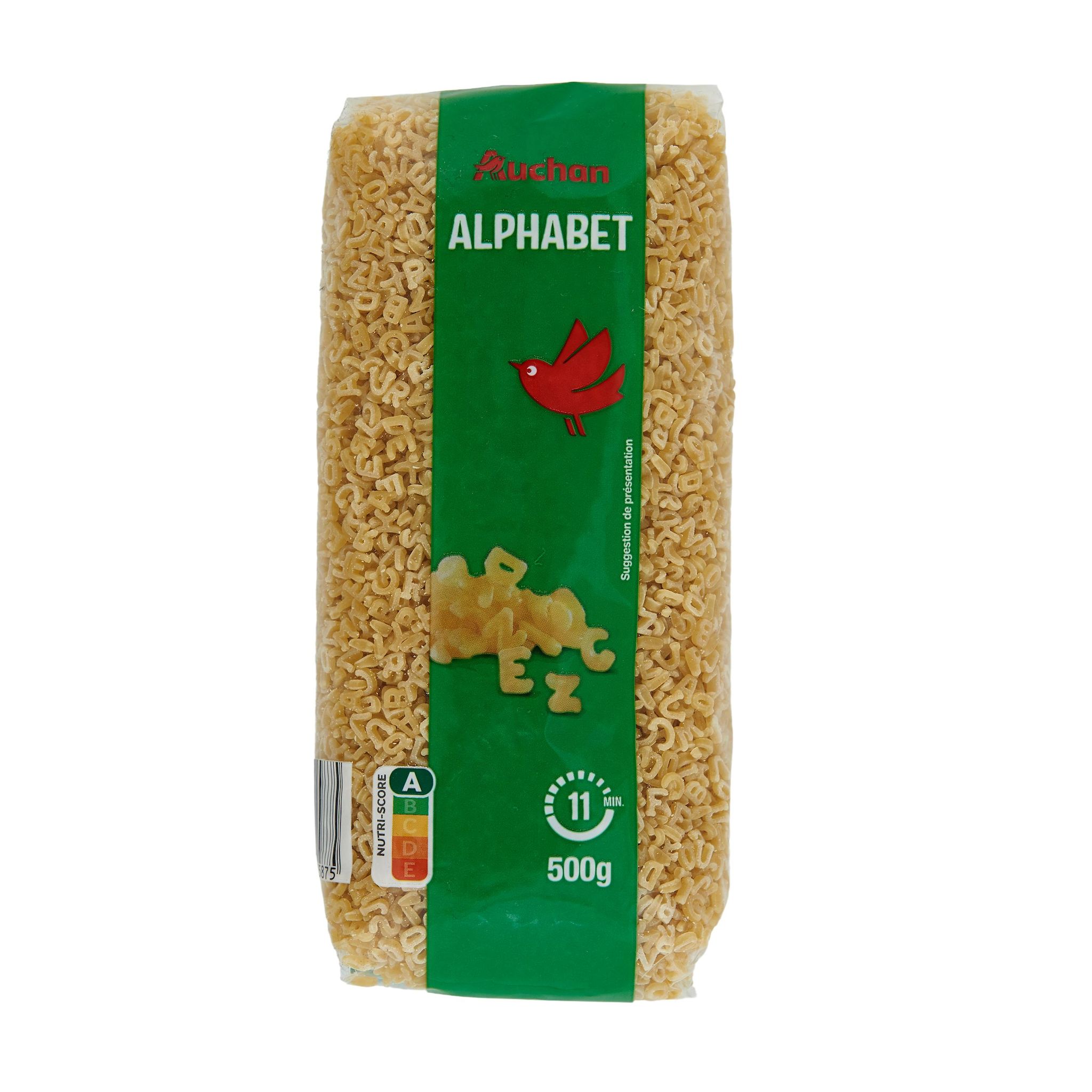 Voir la diapositive 2 : AUCHAN Pâtes alphabet 500g