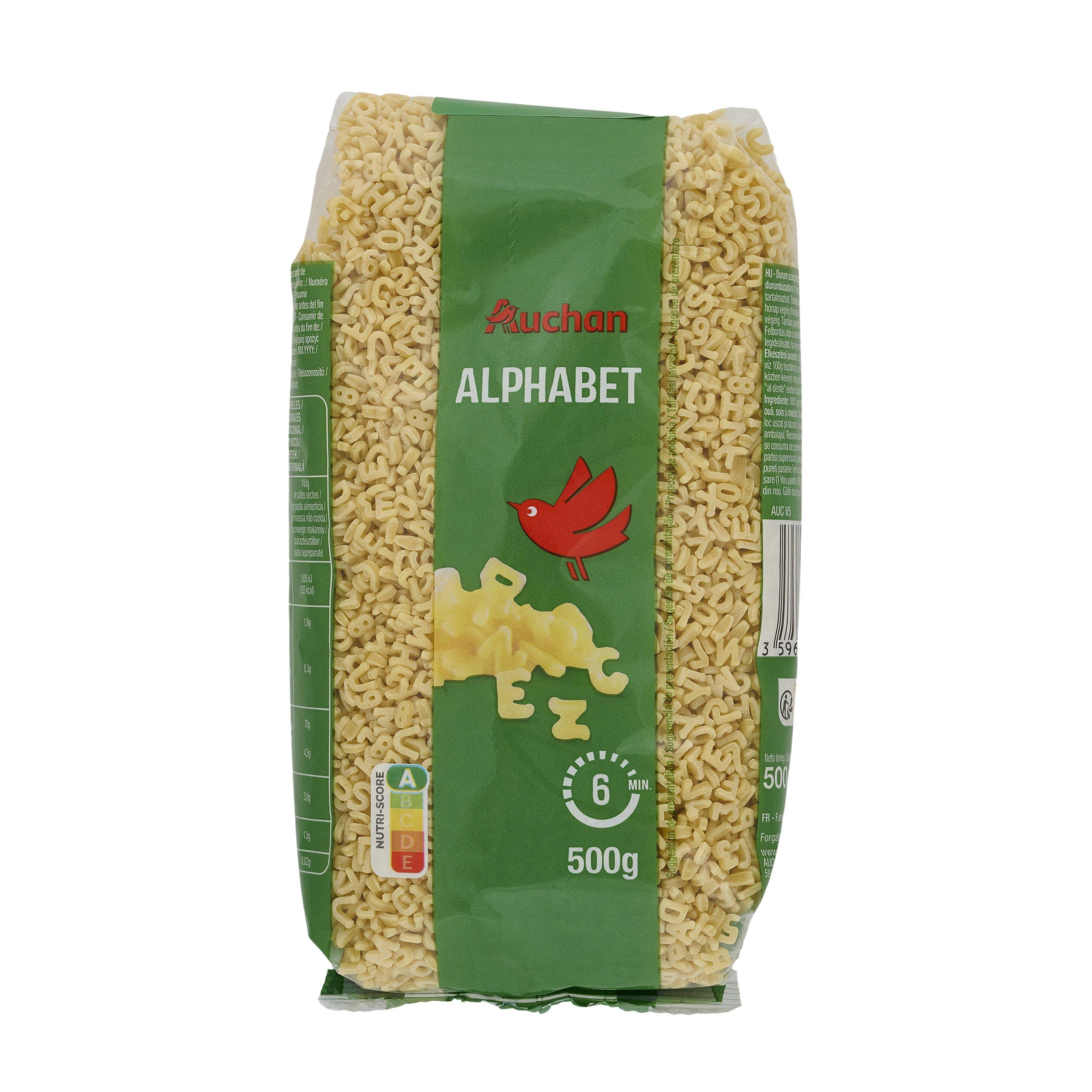 Voir la diapositive 4 : AUCHAN Pâtes alphabet 500g