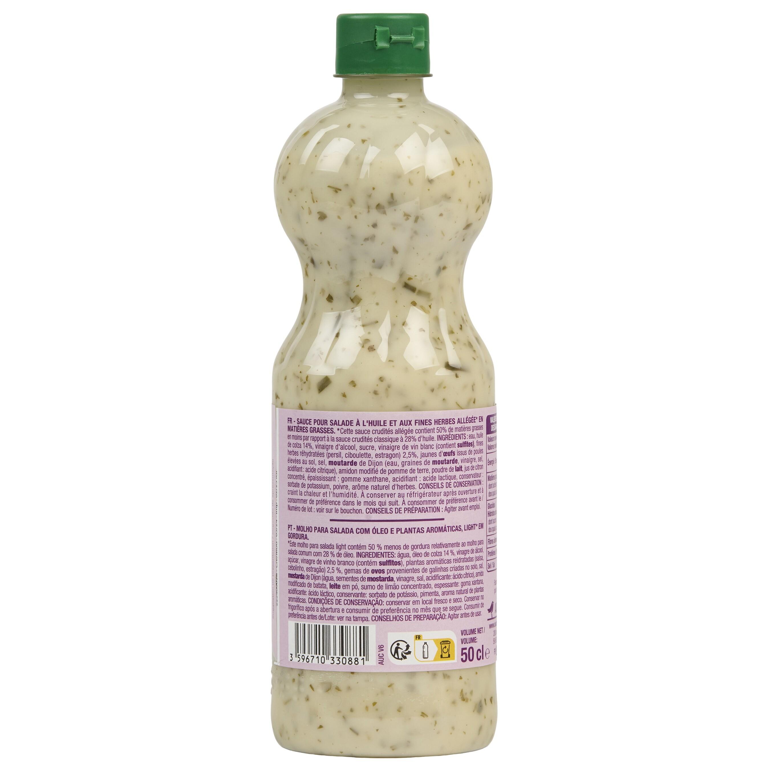 Voir la diapositive 3 : AUCHAN Sauce crudités saveur fine herbes allégée en matières grasses 50cl