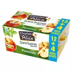 CHARLES & ALICE Spécialité pommes sans sucres ajoutés 12+4 offerts 16x100g