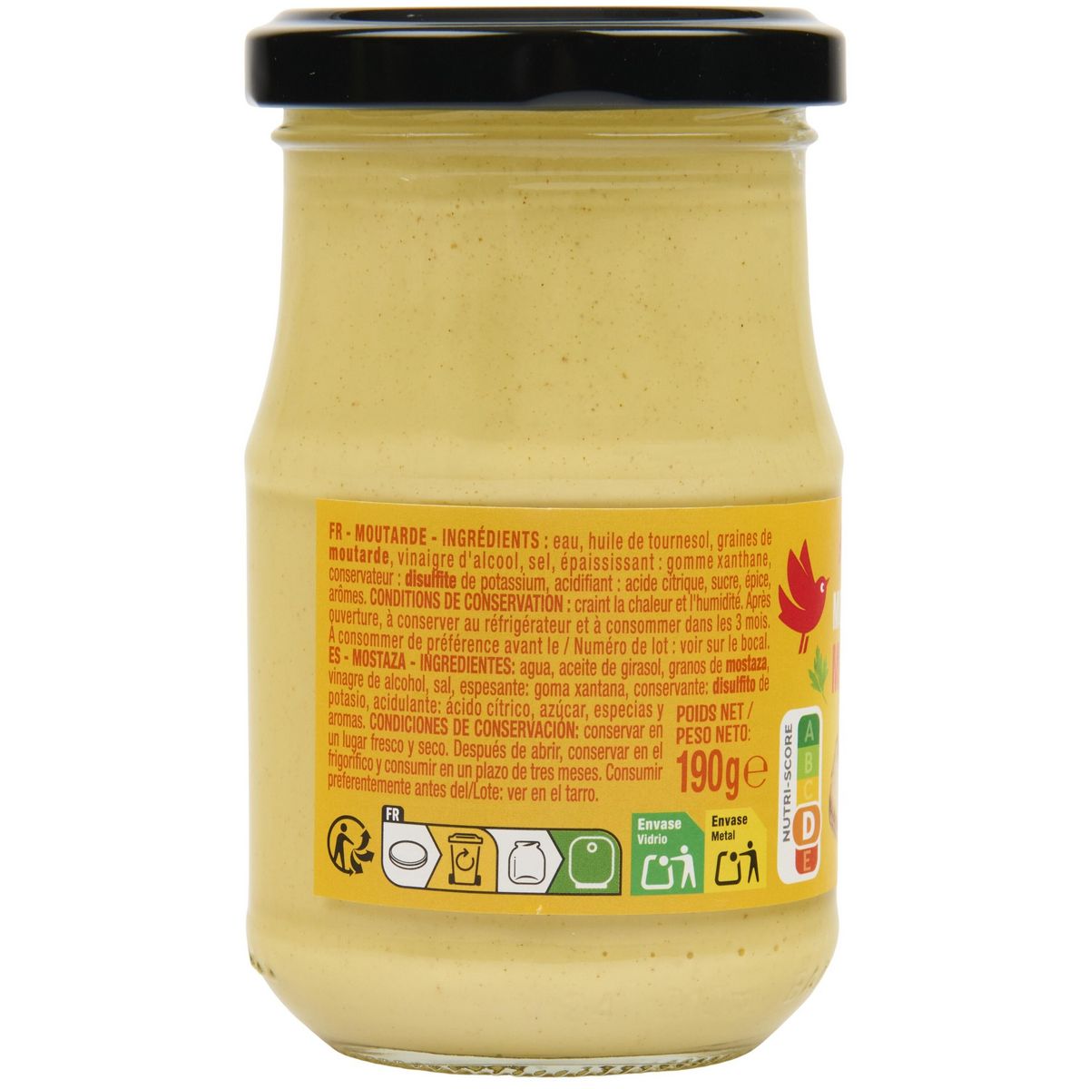 AUCHAN Moutarde mi-forte 190g