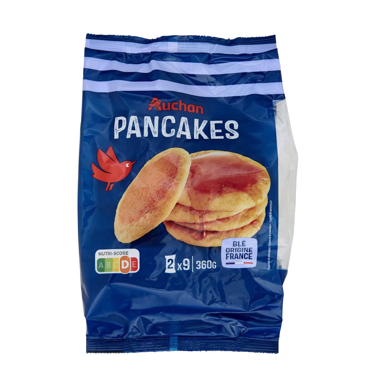 AUCHAN Pancakes natures emballages fraîcheur 9x2 pancakes 360g