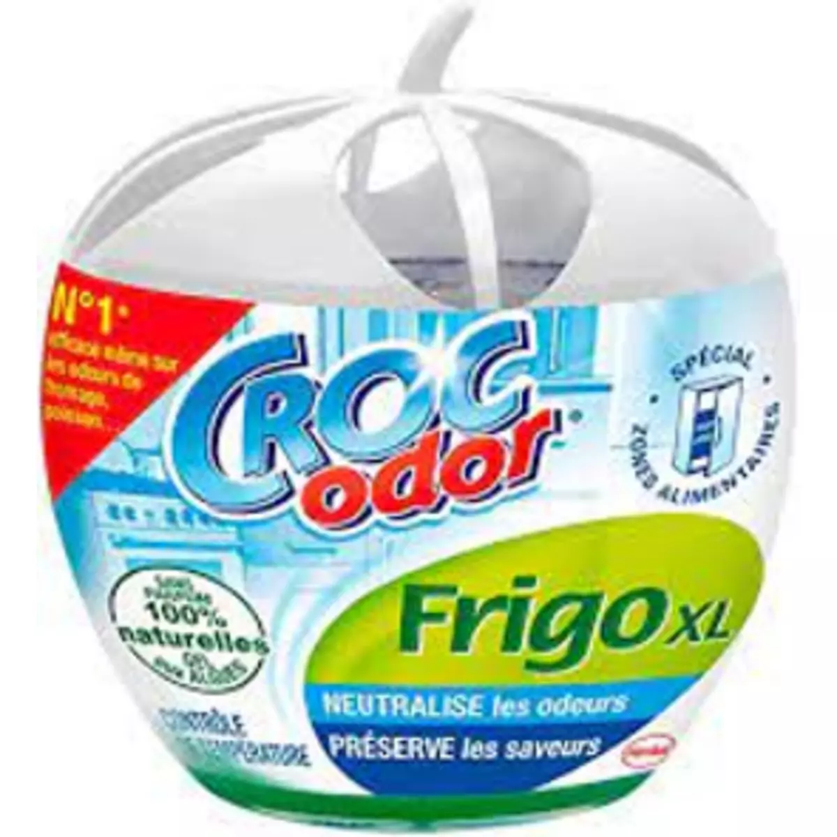 CROC ODOR Désodorisant frigo XL gel aux algues naturelles sans parfum 1 désodorisant 140g