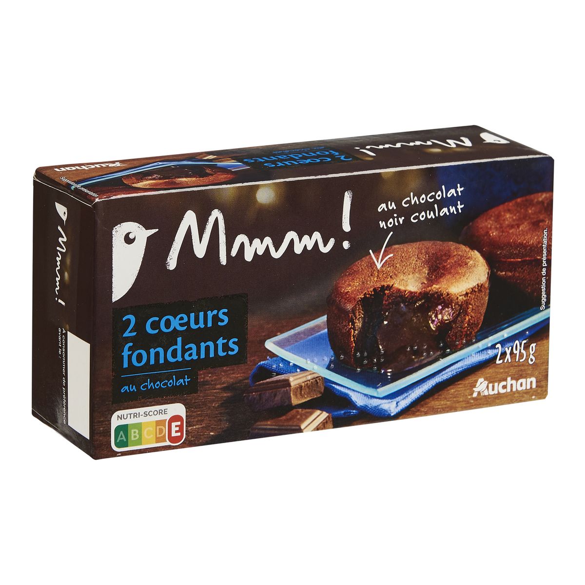 AUCHAN MMM! Cœur fondant au chocolat 2 pièces 190g