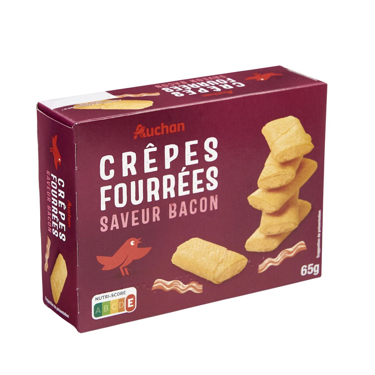 AUCHAN Mini crêpes dentelles bacon 65g