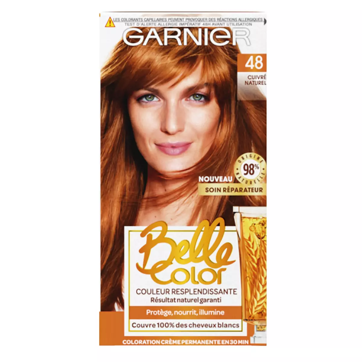 GARNIER Belle Color Coloration permanente cuivré naturel 48 3 produits 1 kit