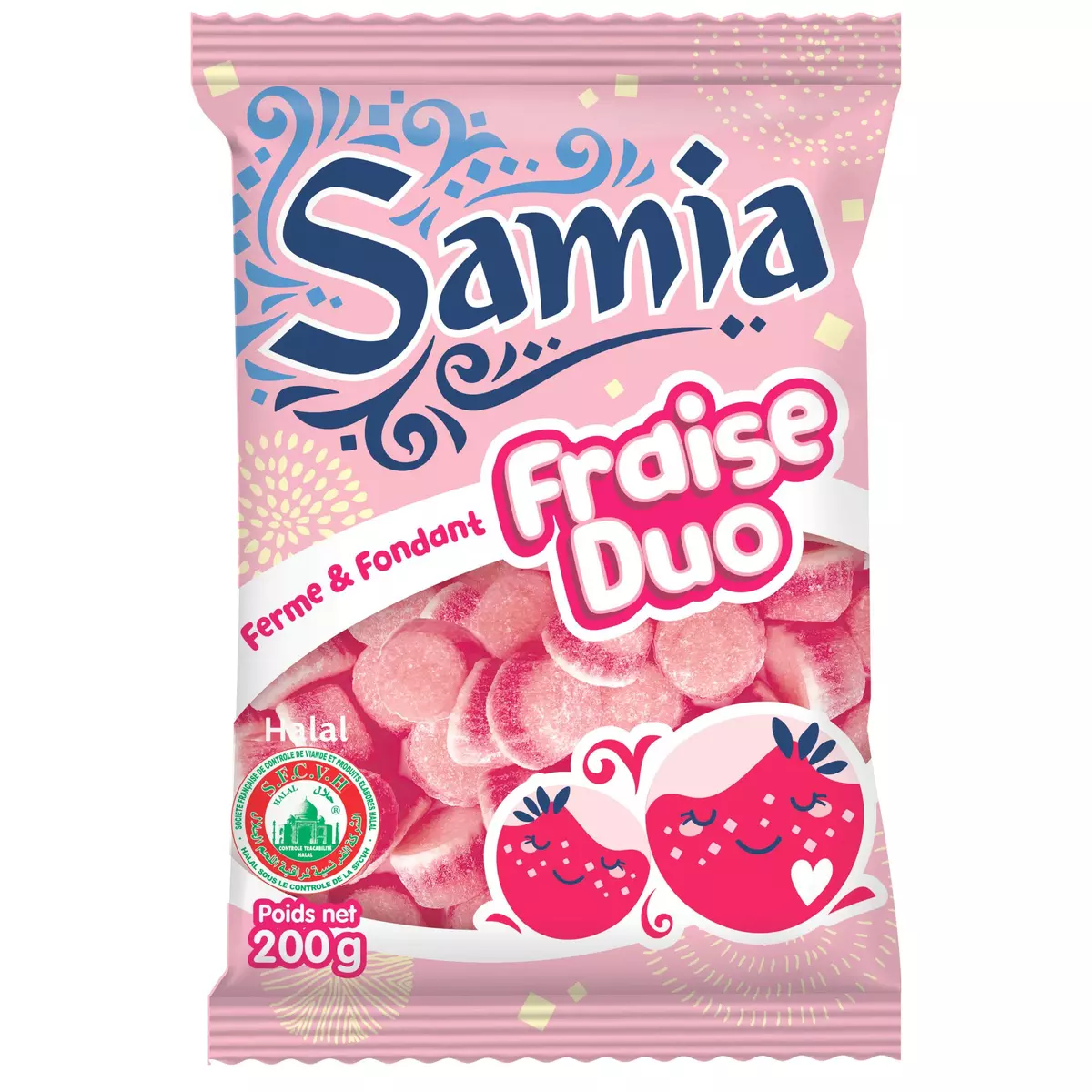 SAMIA Bonbon gélifié fraise halal  200g