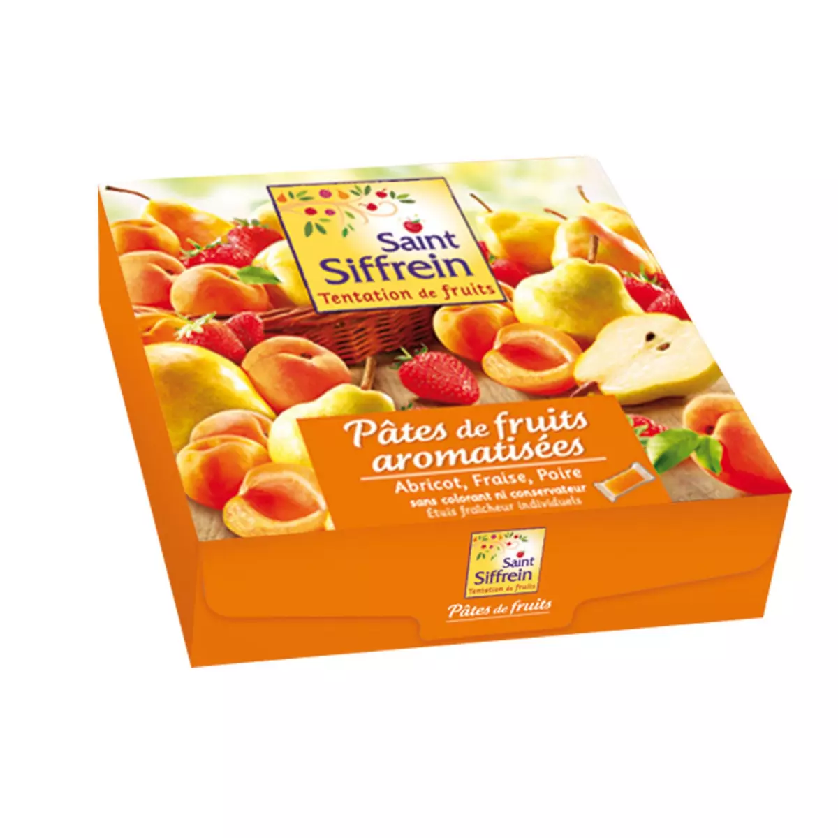 SAINT SIFFREIN Pâtes de fruits abricot fraise poire et mûre 24 sachets 720g
