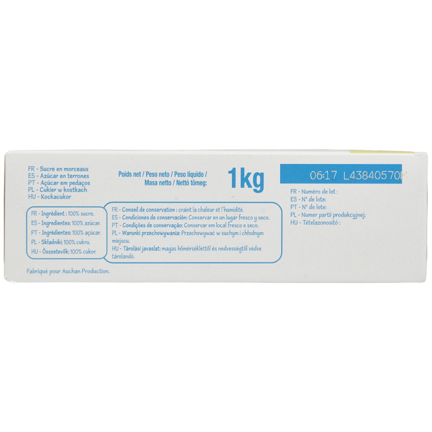 Voir la diapositive 4 : POUCE Sucre blanc en morceaux 1kg