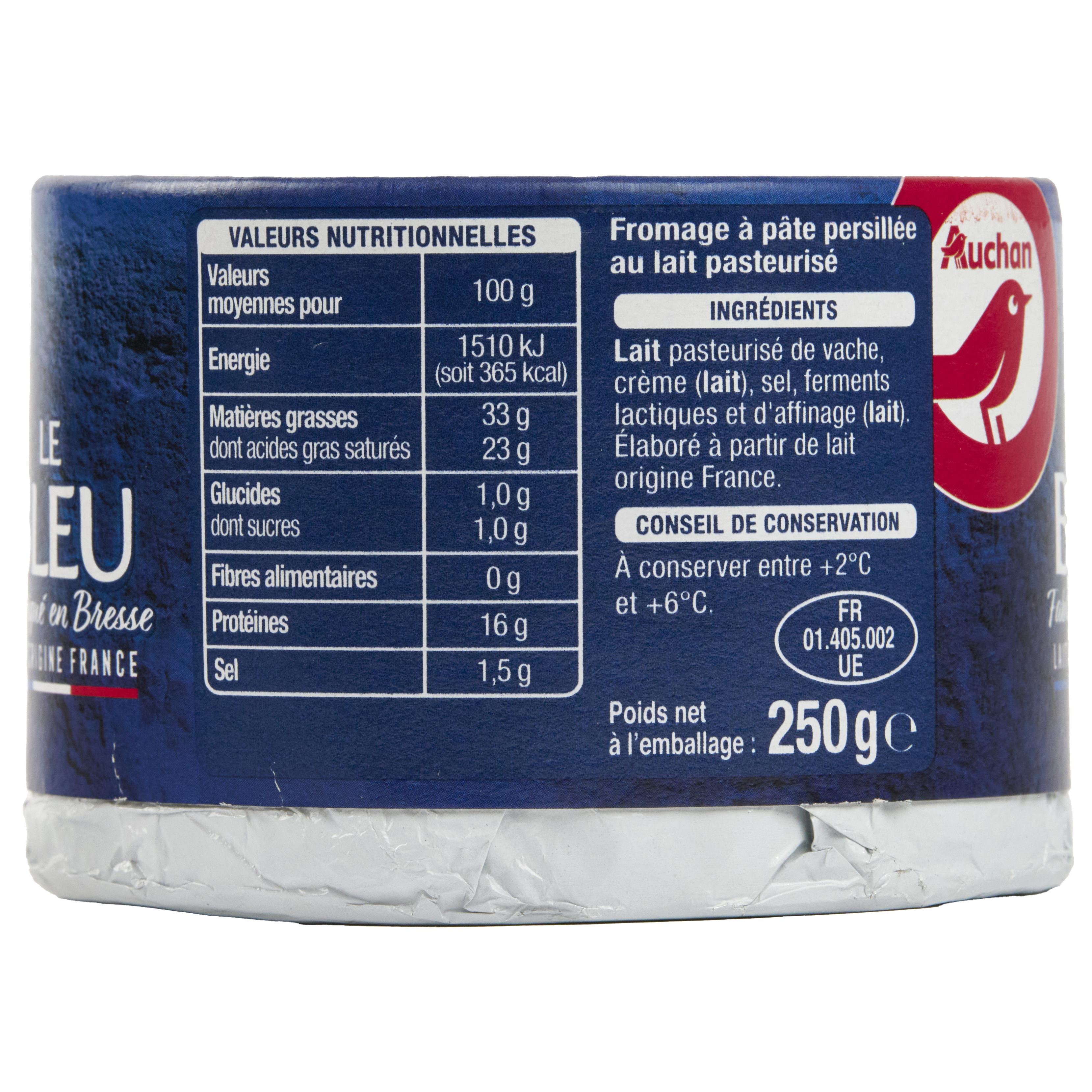 Voir la diapositive 2 : AUCHAN Bleu 250g