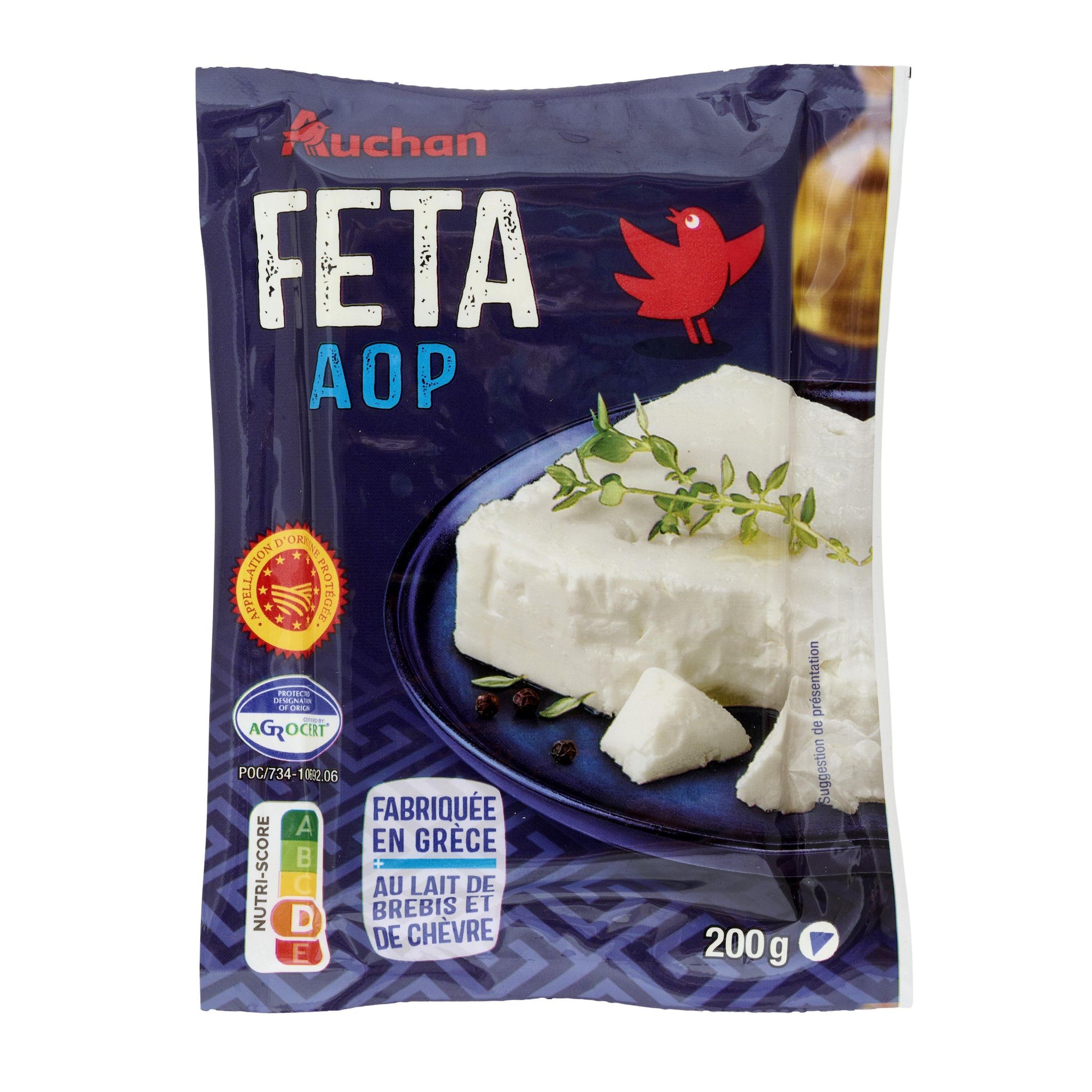 Voir la diapositive 4 : AUCHAN Feta grecque AOP 200g