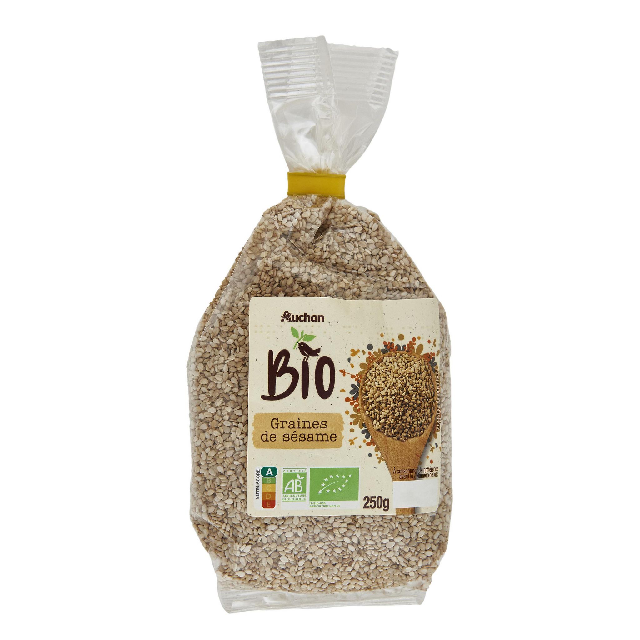 Voir la diapositive 2 : AUCHAN BIO Graines de sésame 250g