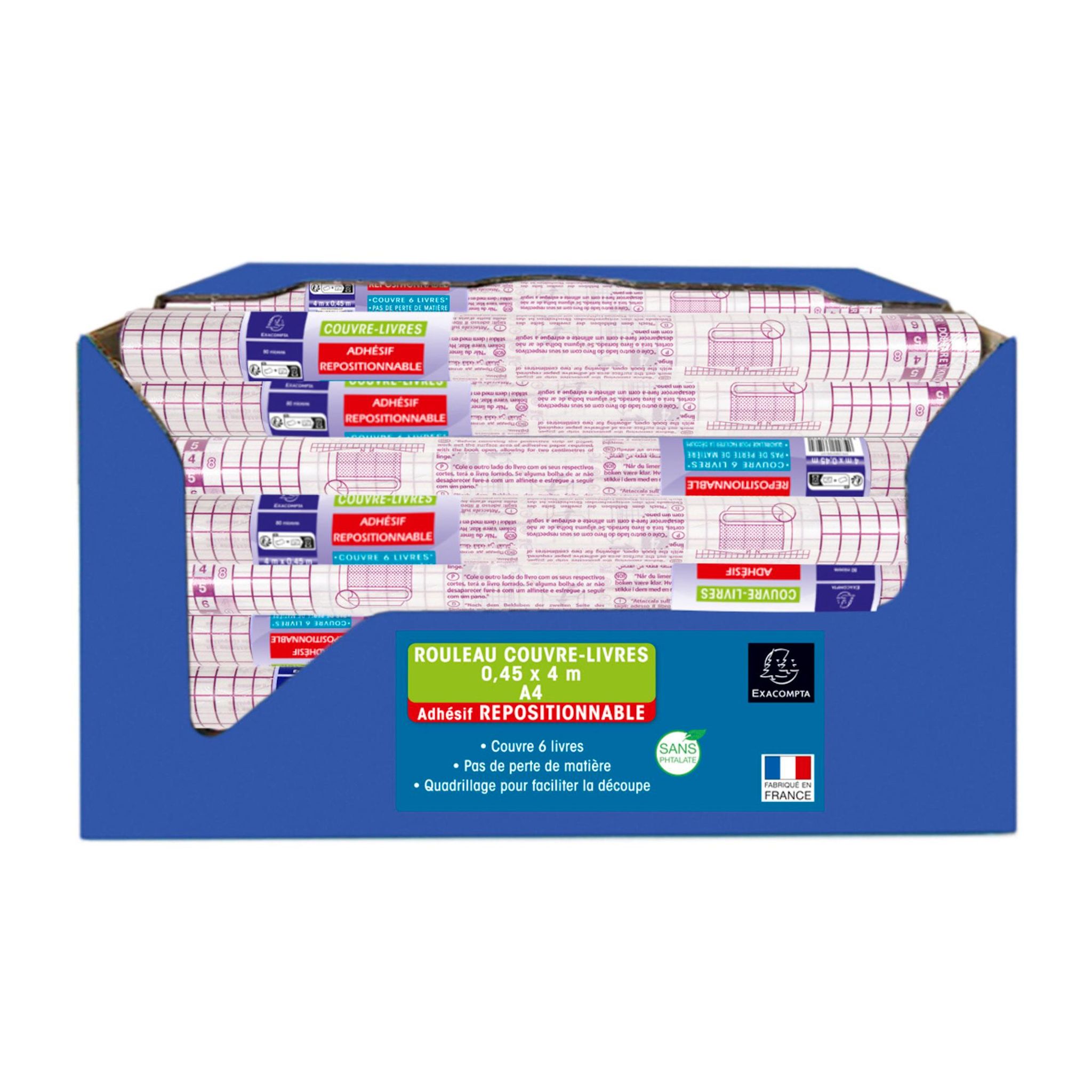 EXACOMPTA Rouleau Couvre Livre repositionnable 0.45x5m - Transparent