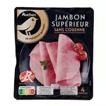 AUCHAN GOURMET Jambon supérieur label rouge 4 tranches 180g