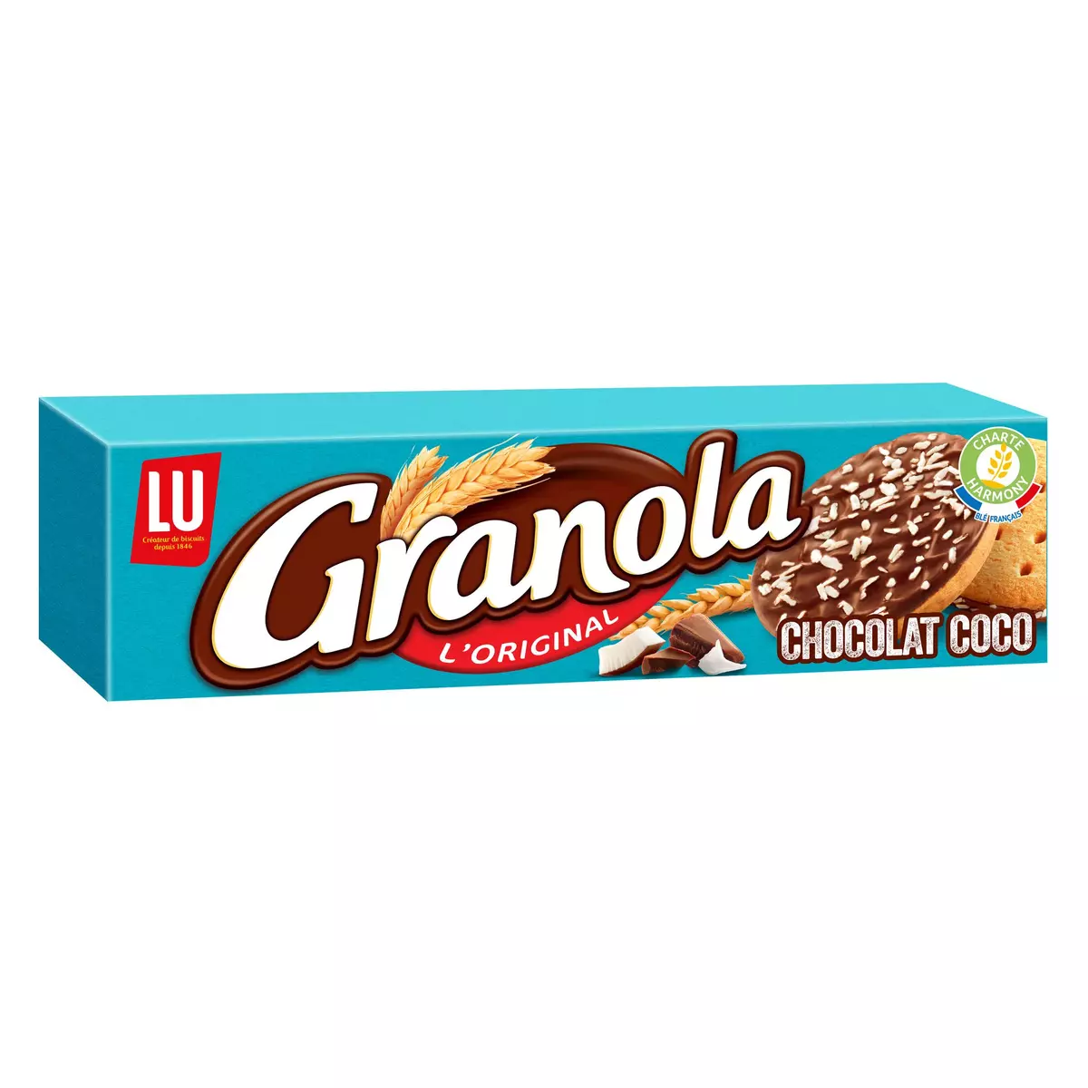 GRANOLA Biscuits sablés nappés de chocolat au lait et coco 200g