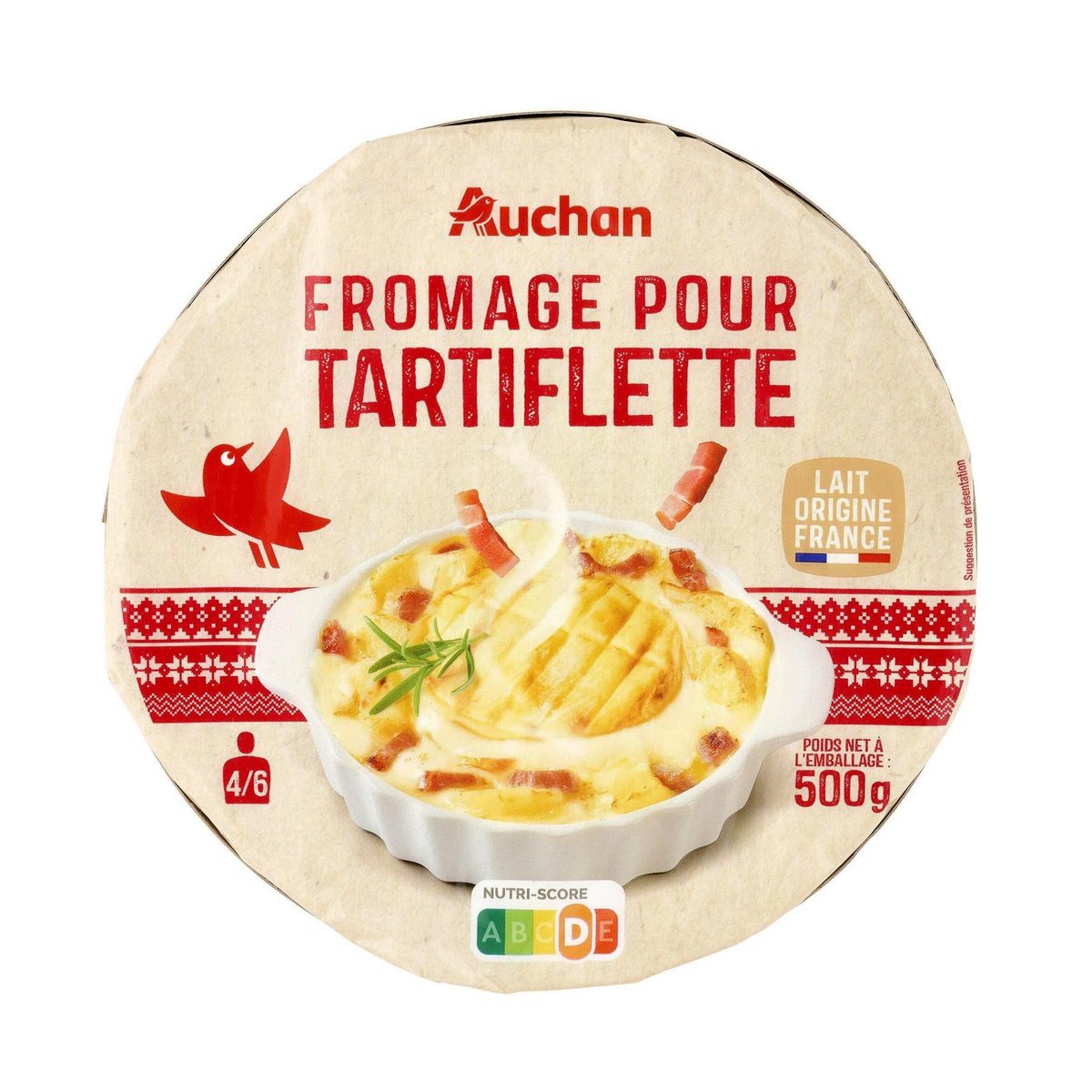 AUCHAN Fromage pour tartiflette 4/6 parts 500g