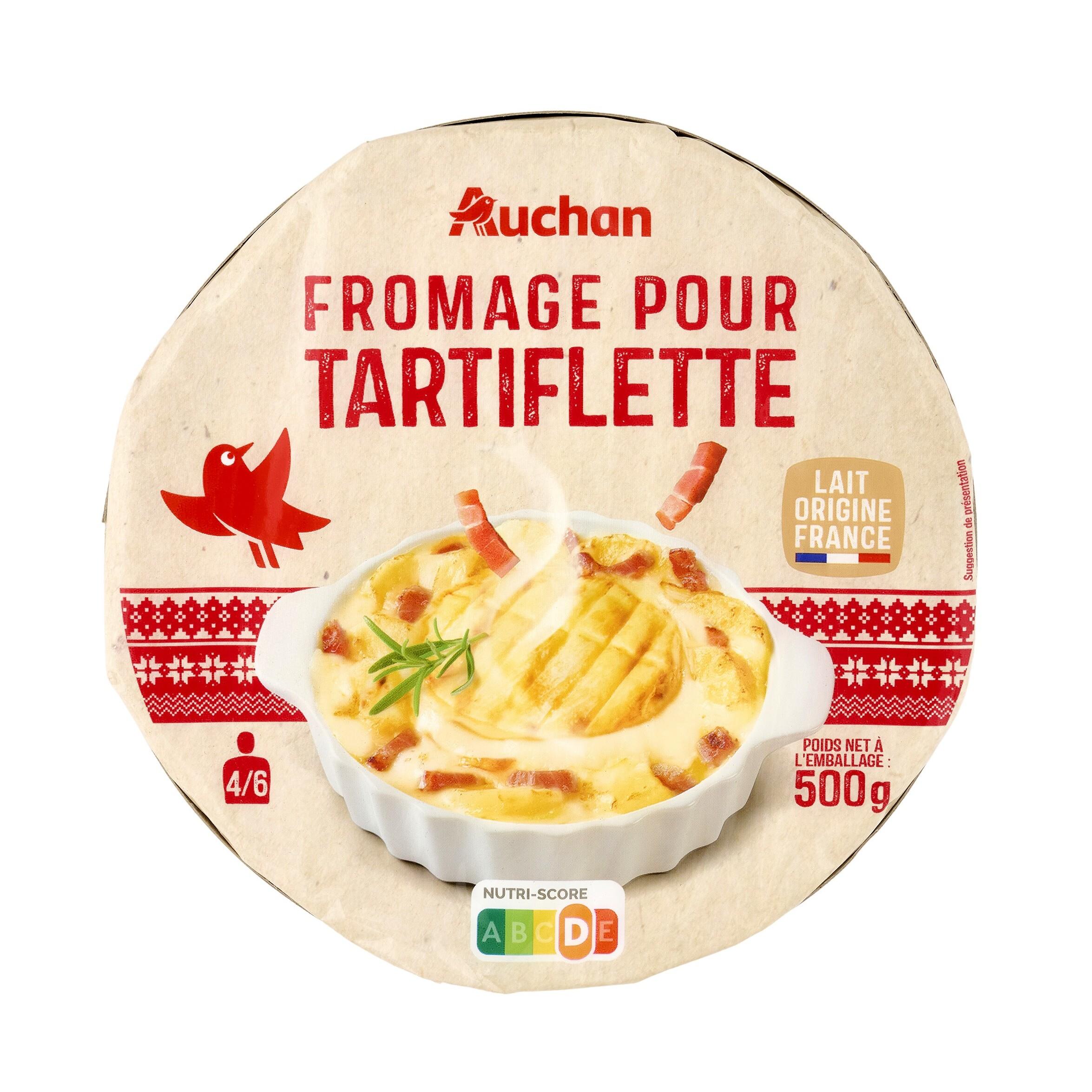 Voir la diapositive 4 : AUCHAN Fromage pour tartiflette 4/6 parts 500g
