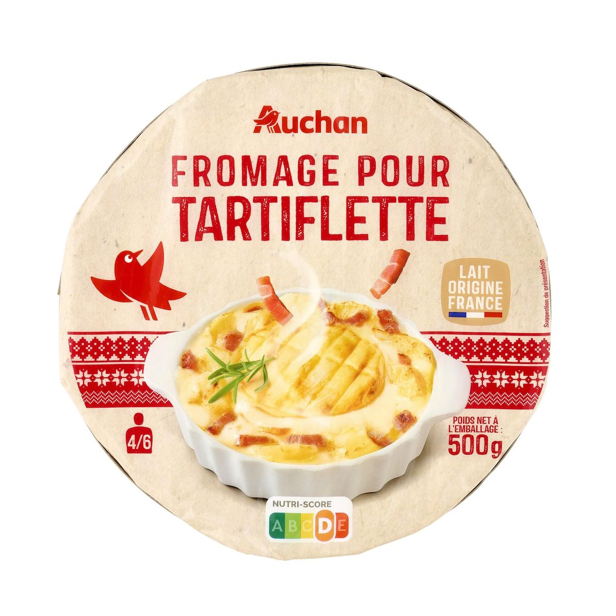 AUCHAN Fromage pour tartiflette 4/6 parts 500g
