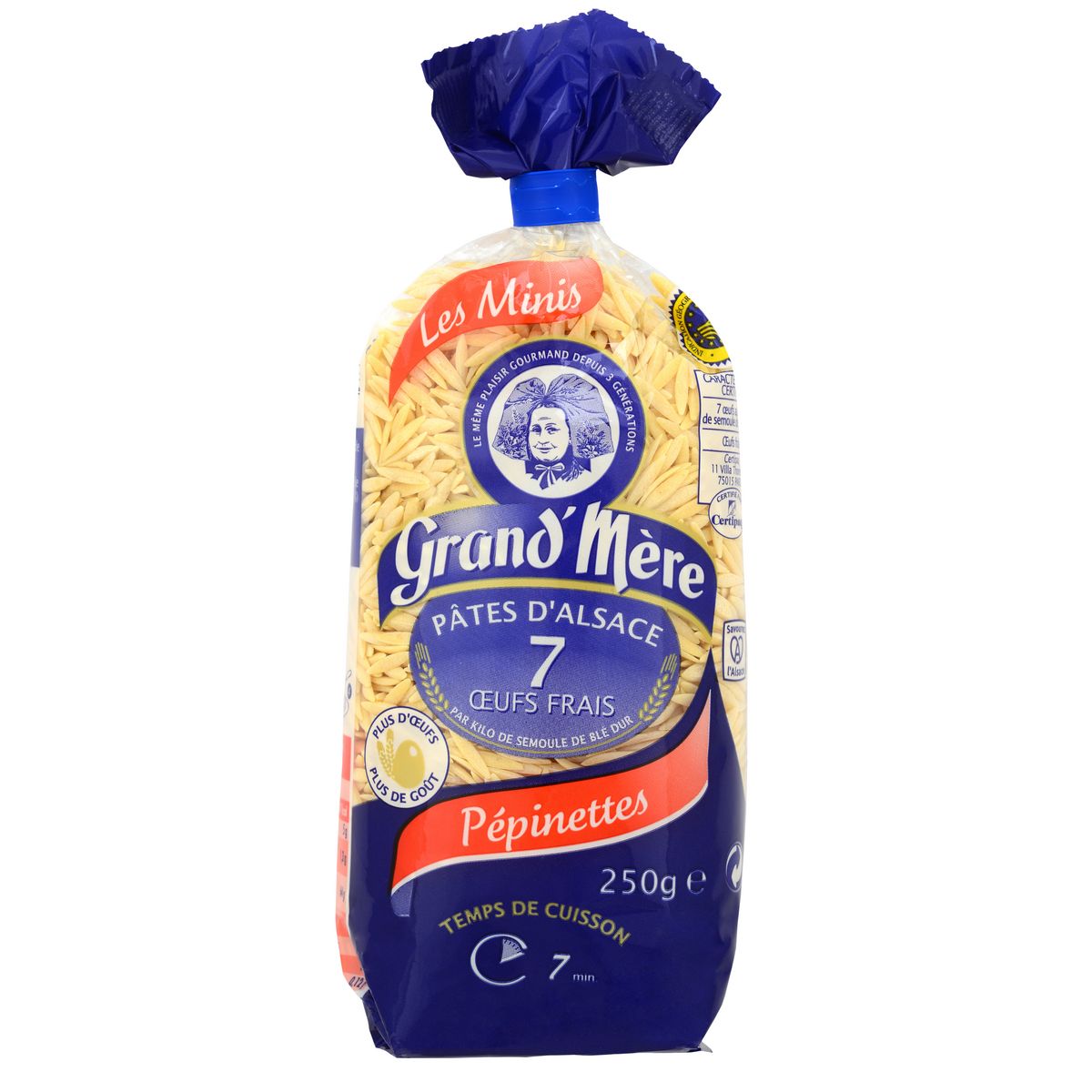 GRAND'MERE Pâtes Pépinettes d'Alsace aux 7 oeufs frais IGP 250g