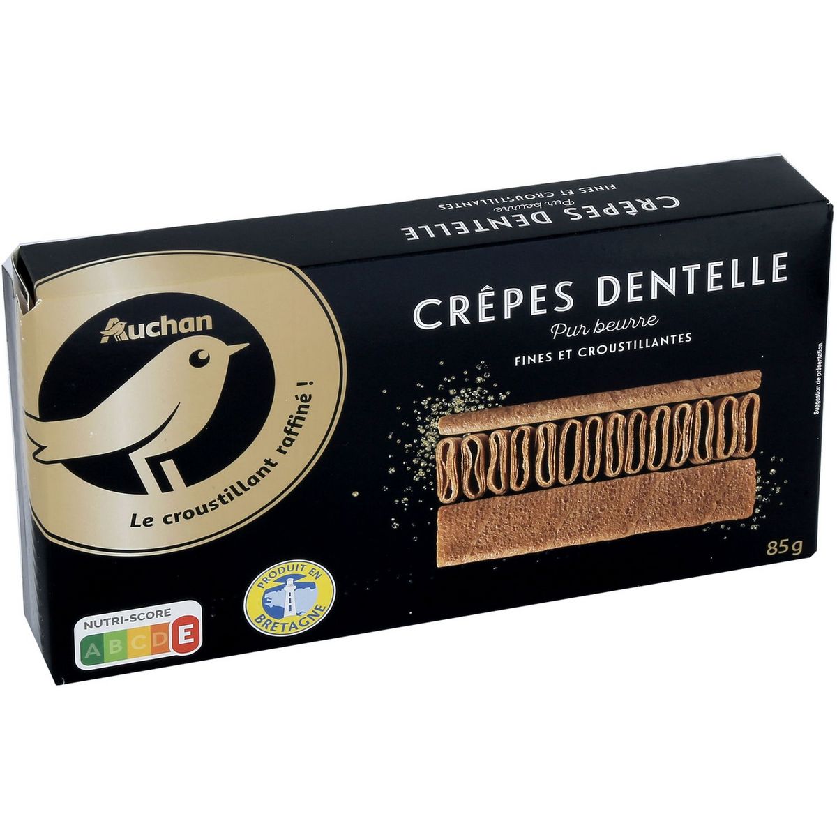 AUCHAN GOURMET Biscuits crèpes dentelle fines et croustillantes pur beurre 85g