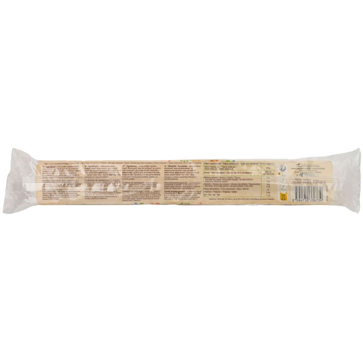 AUCHAN BIO Pâte feuilletée 230g