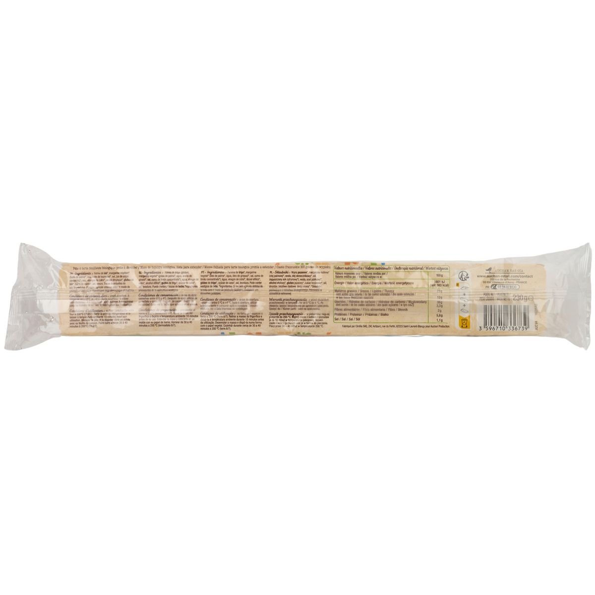 AUCHAN BIO Pâte feuilletée 230g