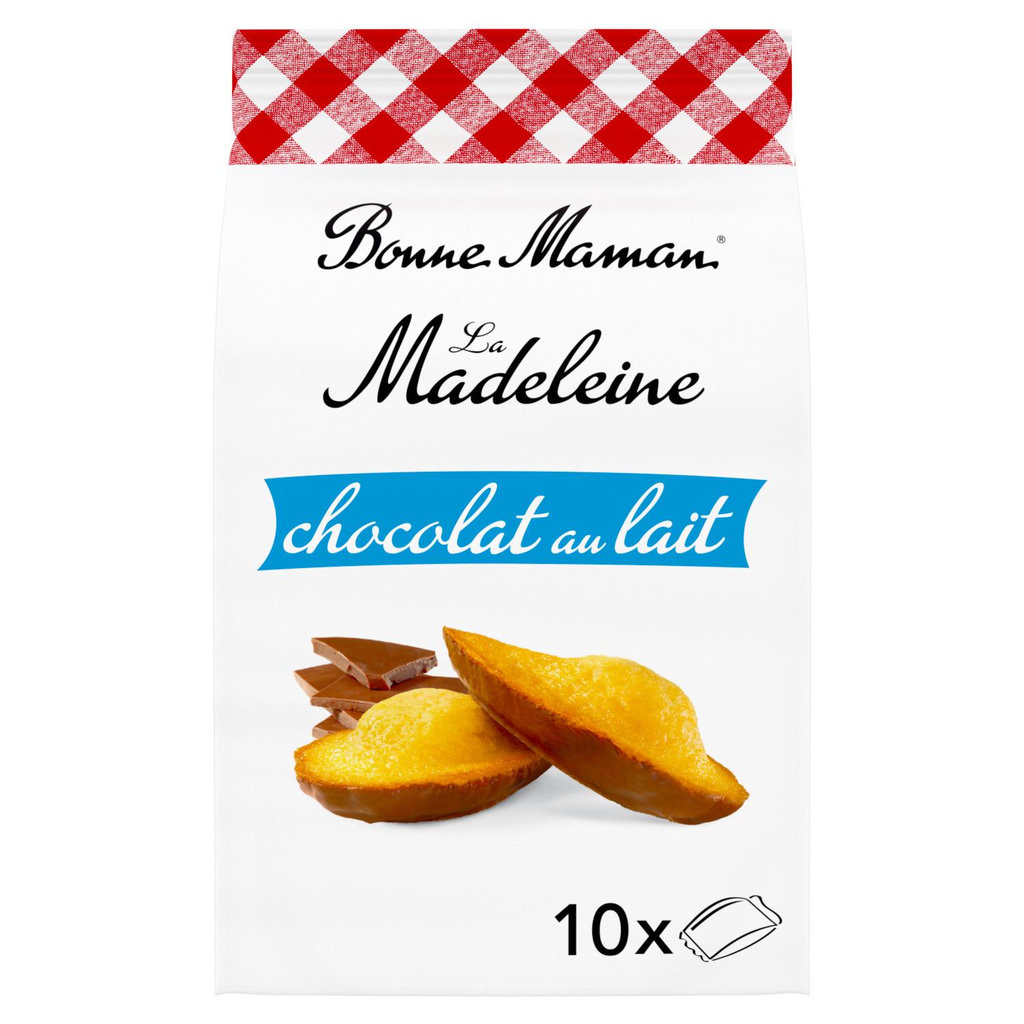 BONNE MAMAN Madeleines nappées de chocolat au lait sachets individuels 10 madeleines 300g