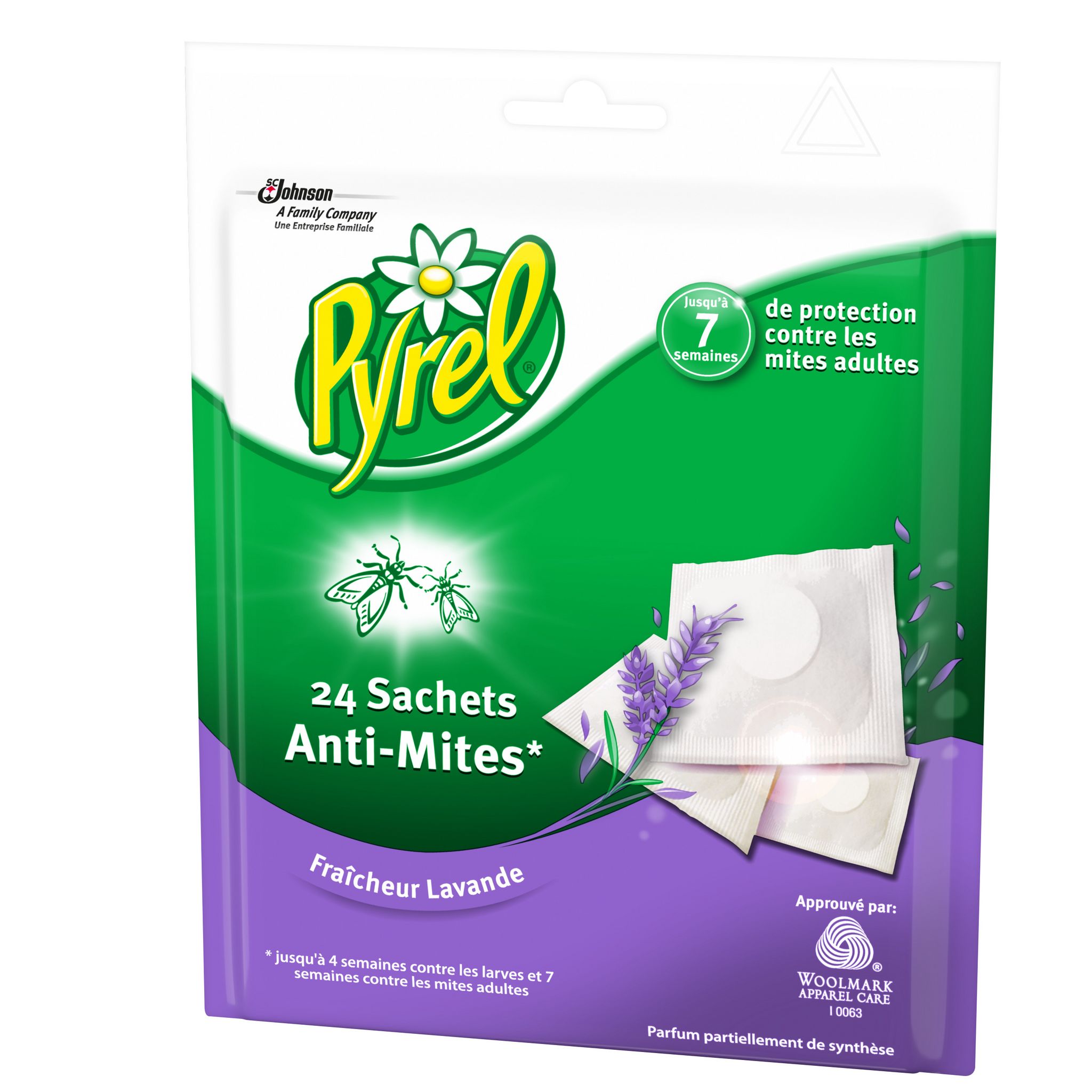 Voir la diapositive 5 : PYREL Sachets parfumés fraîcheur lavande pour garde-robe sans insecticide 24 sachets
