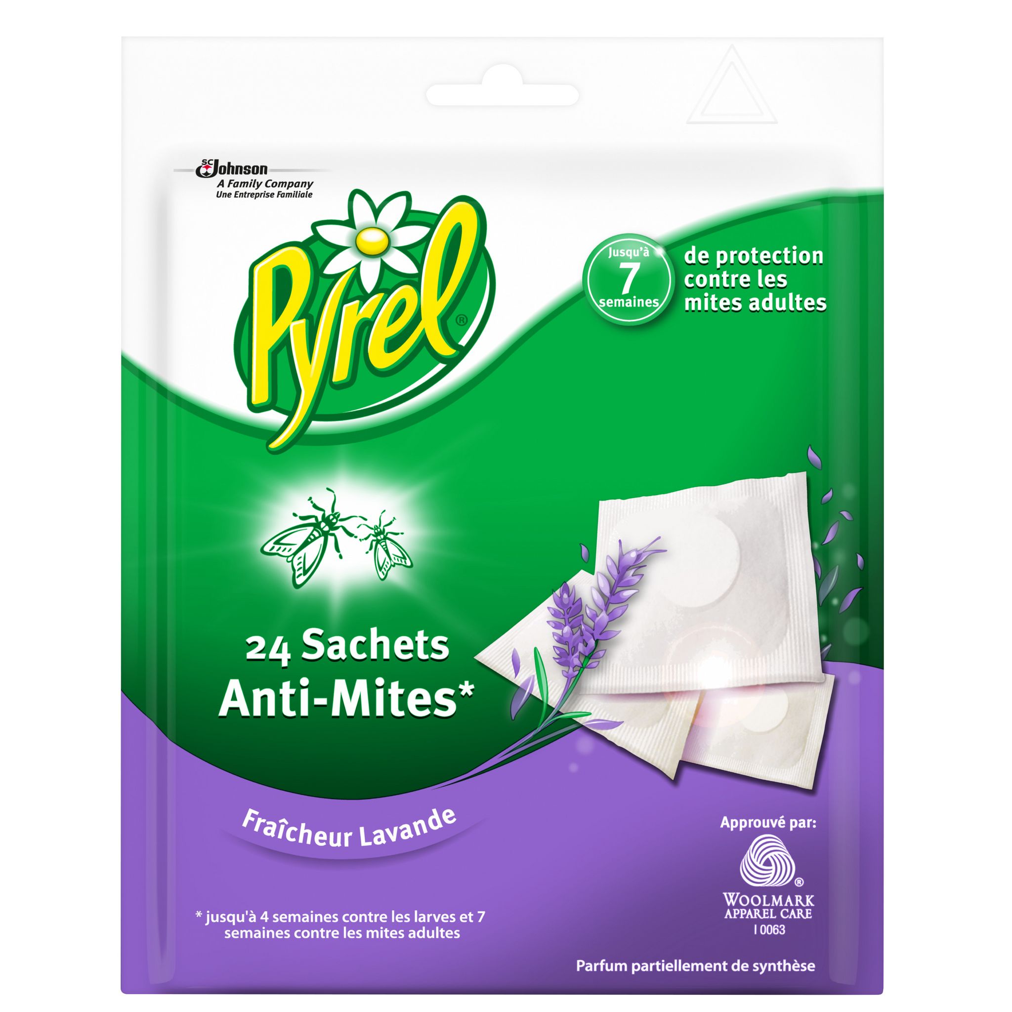Voir la diapositive 6 : PYREL Sachets parfumés fraîcheur lavande pour garde-robe sans insecticide 24 sachets