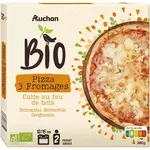 AUCHAN BIO Pizza 3 fromages cuite au feu de bois 380g