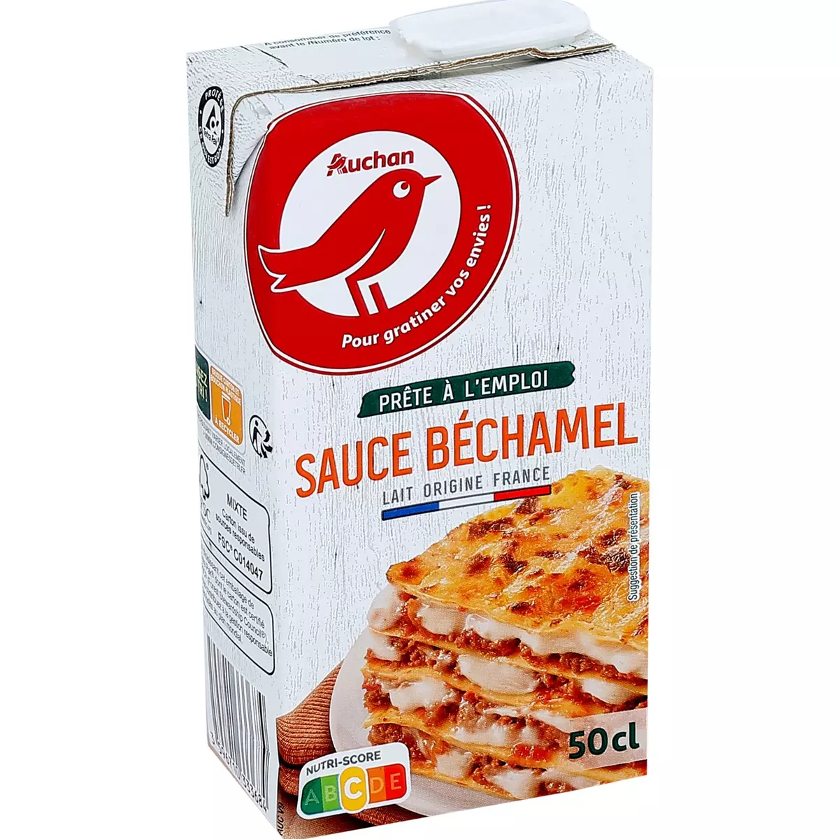 AUCHAN Sauce béchamel UHT 50cl