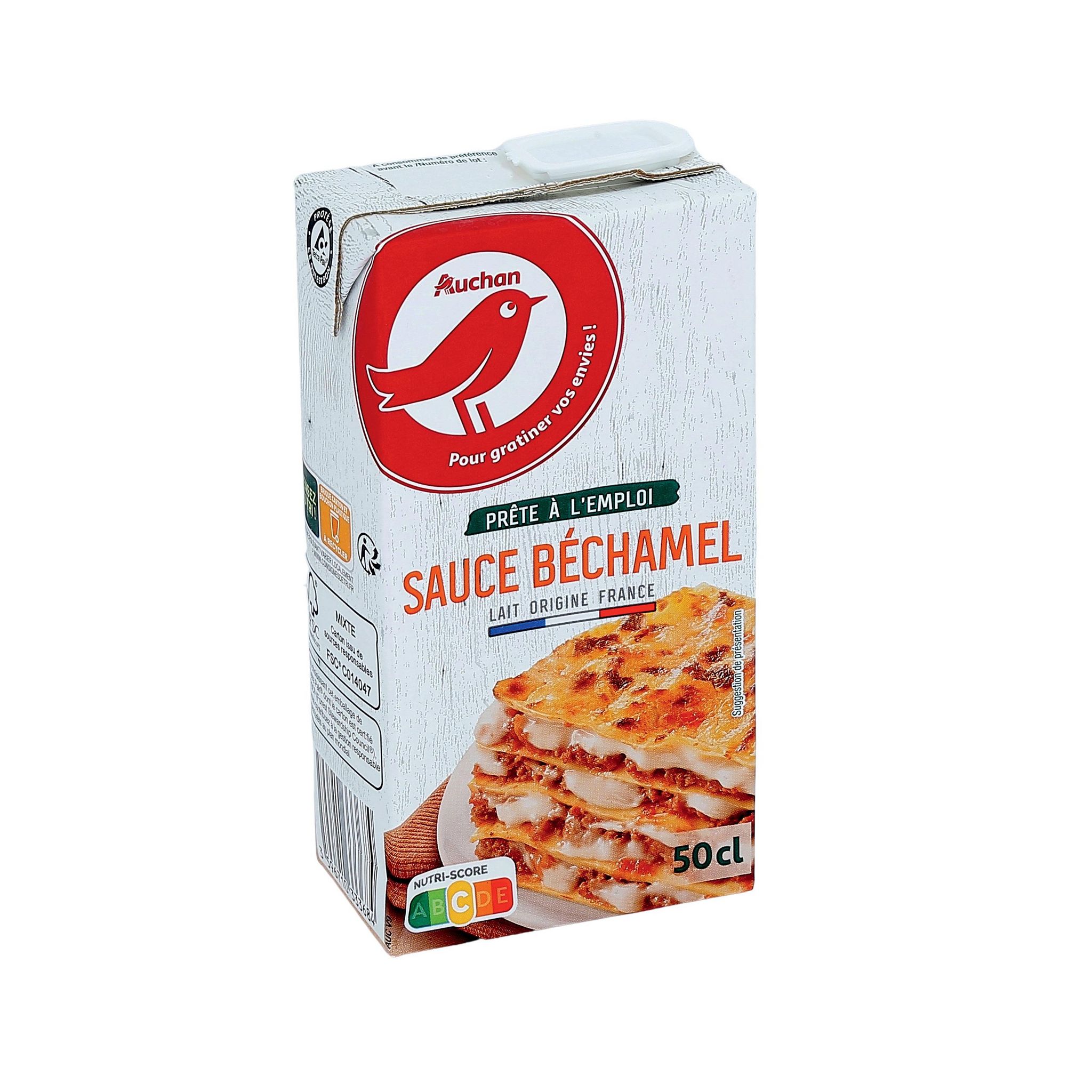 Voir la diapositive 2 : AUCHAN Sauce béchamel UHT 50cl