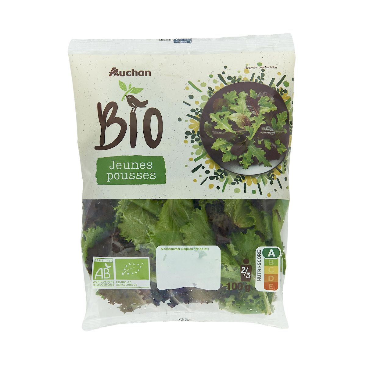 AUCHAN BIO Mélange de jeunes pousses 2-3 parts 100g