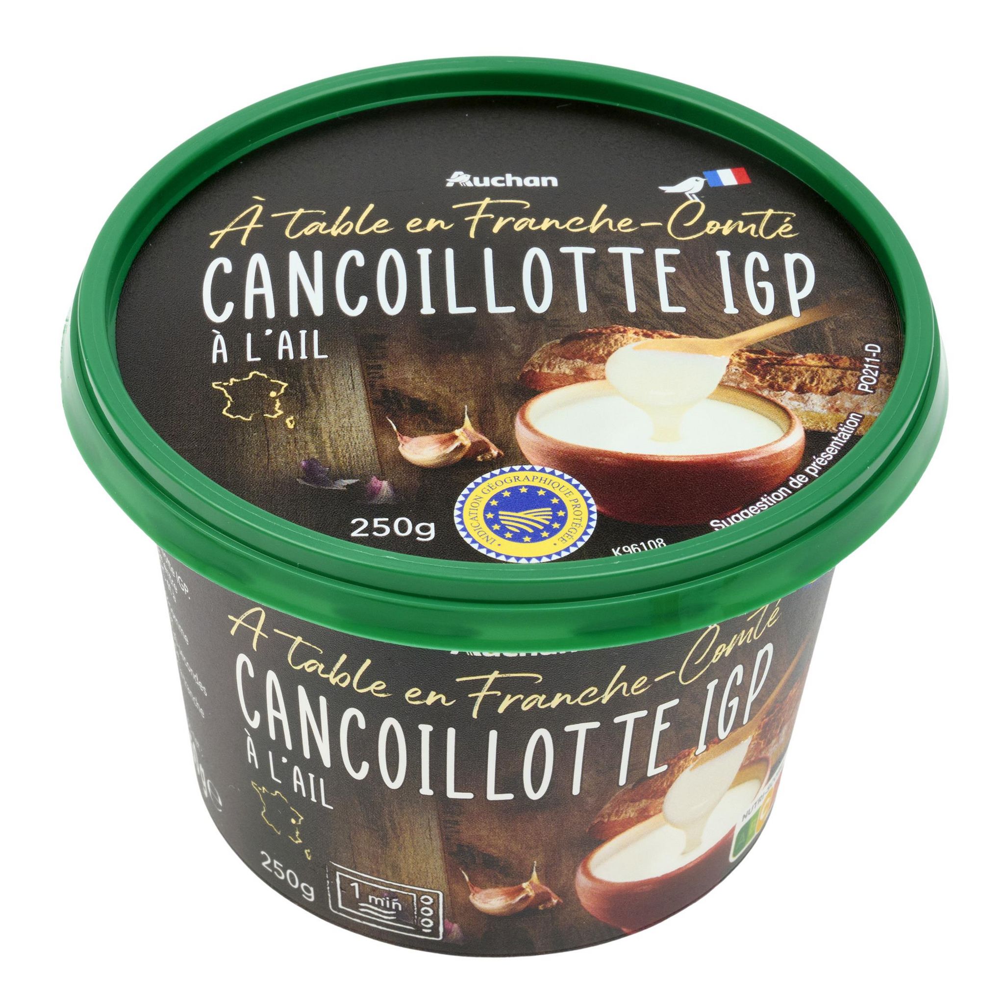 Voir la diapositive 3 : AUCHAN TERROIR Cancoillotte à l'ail 250g