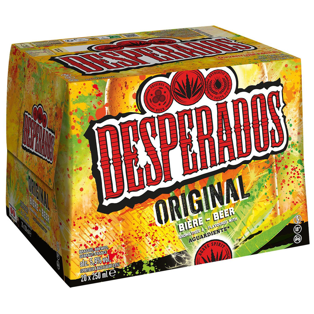 DESPERADOS Bière original aromatisée tequila 5,9% pack bouteilles 20X25cl