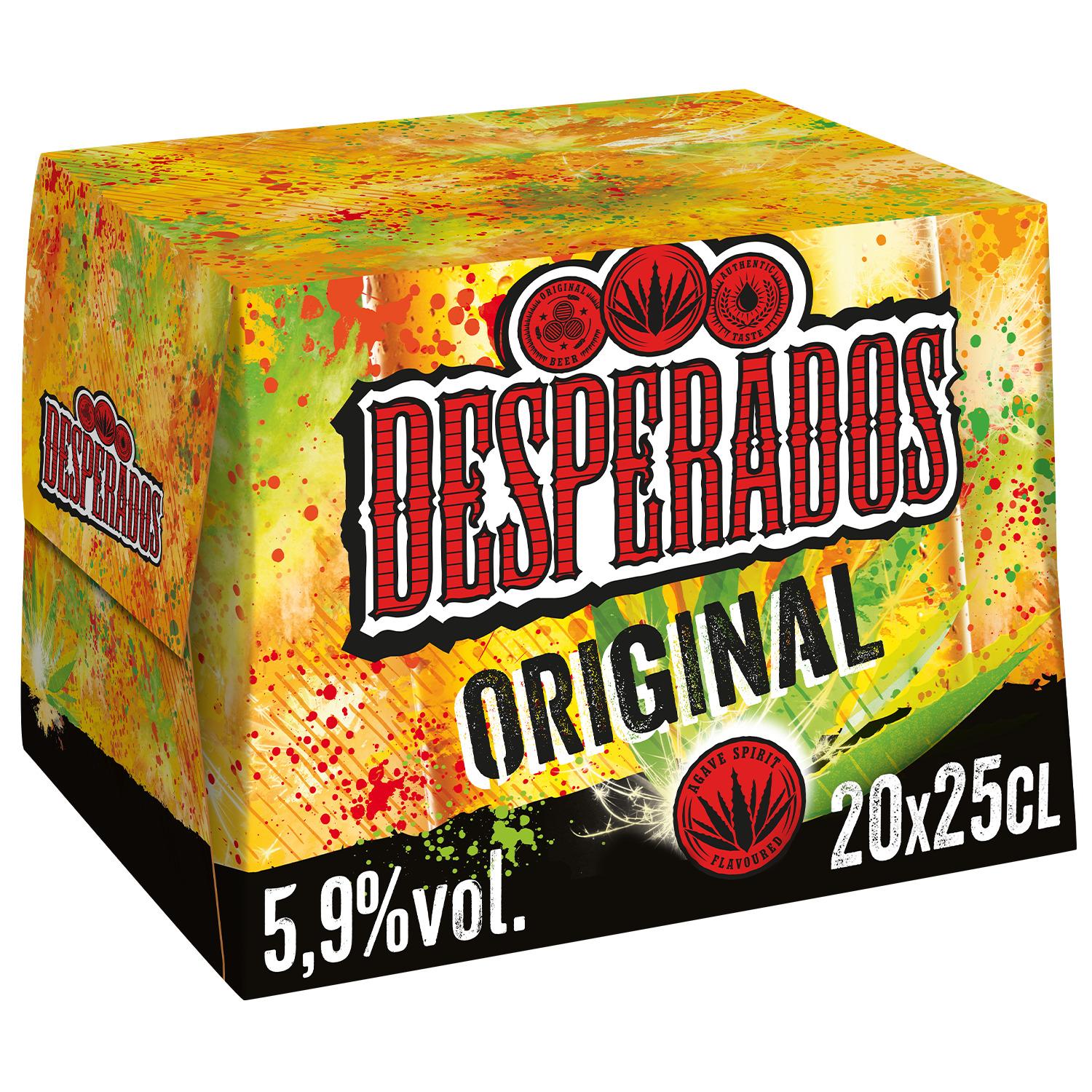 Voir la diapositive 2 : DESPERADOS Bière original aromatisée tequila 5,9% pack bouteilles 20X25cl