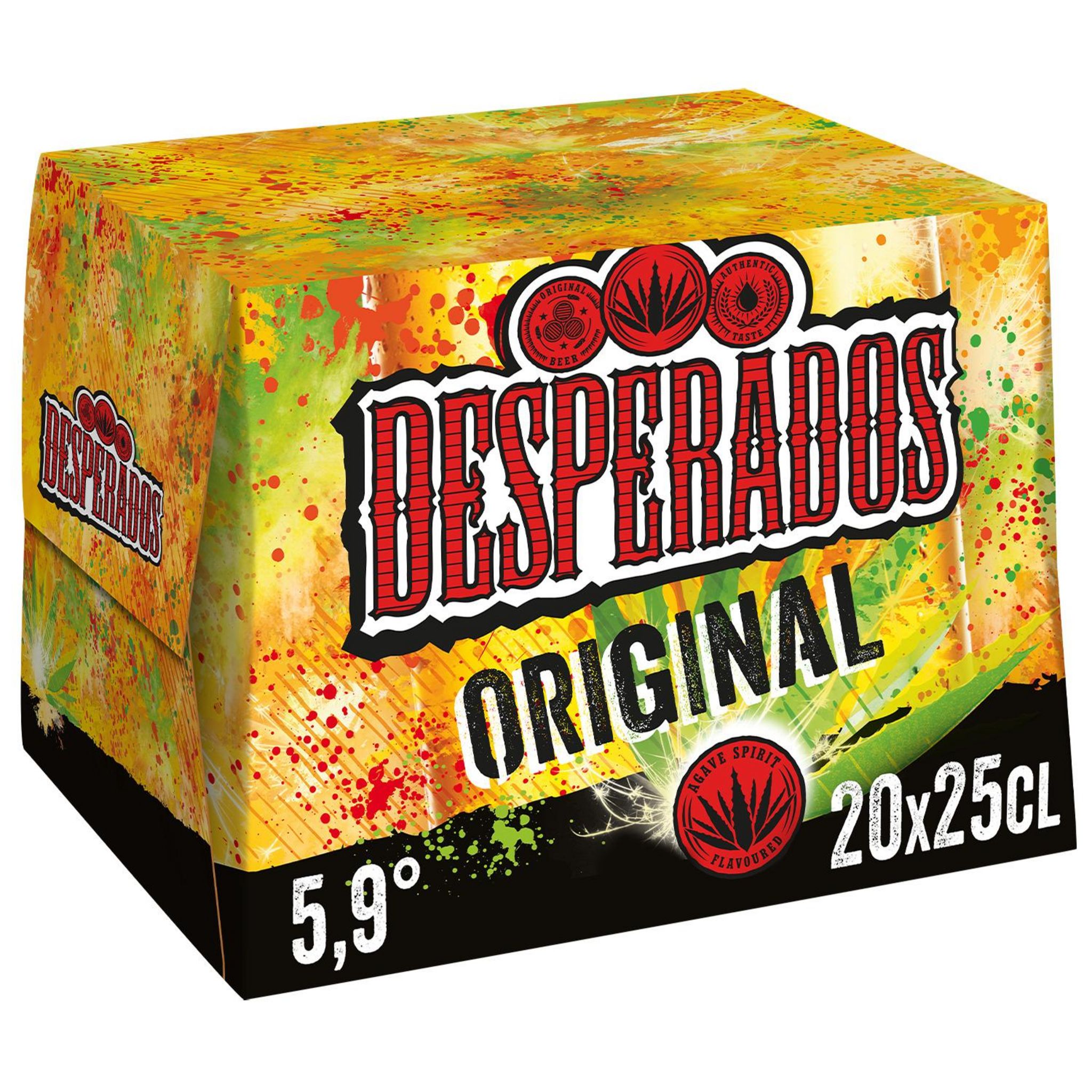 Voir la diapositive 2 : DESPERADOS Bière original aromatisée tequila 5,9% pack bouteilles 20X25cl