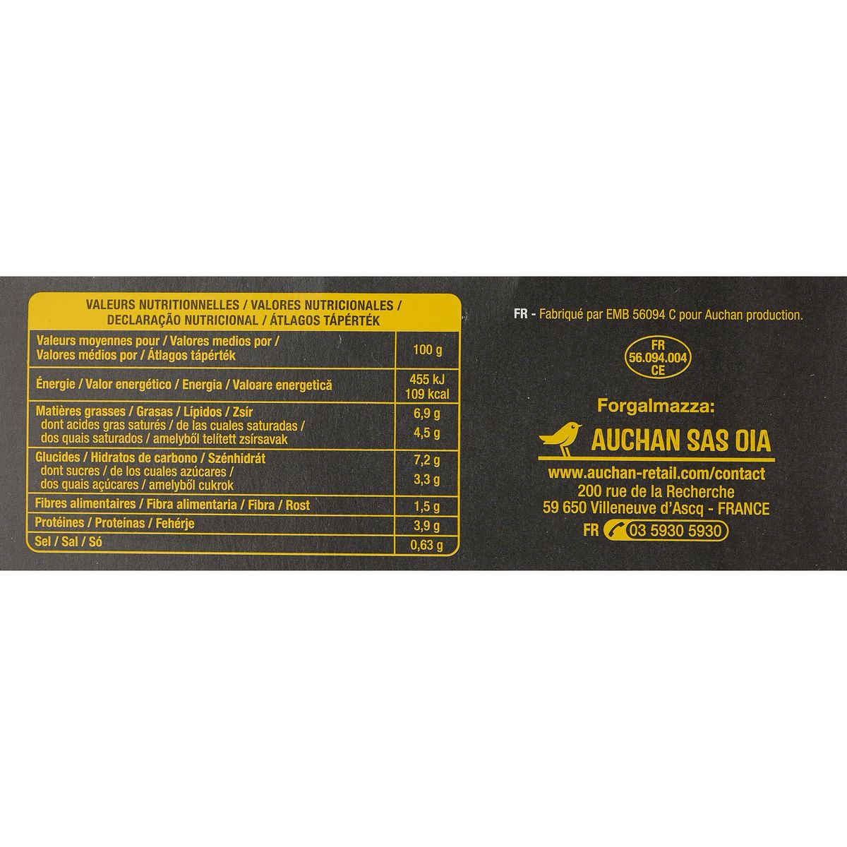 AUCHAN Mini gratins aux légumes crème fraîche et emmental 4 pièces 480g