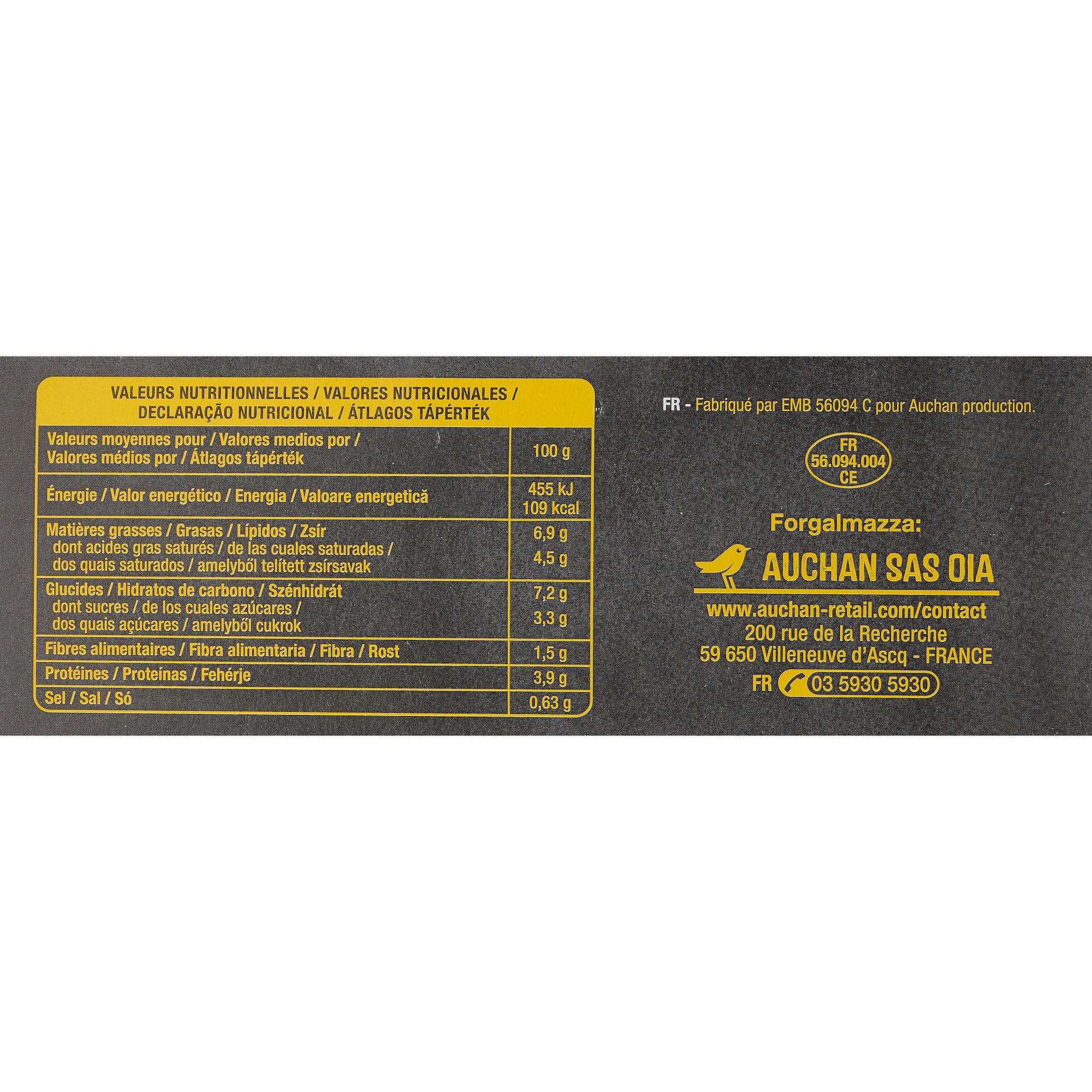 Voir la diapositive 4 : AUCHAN Mini gratins aux légumes crème fraîche et emmental 4 pièces 480g