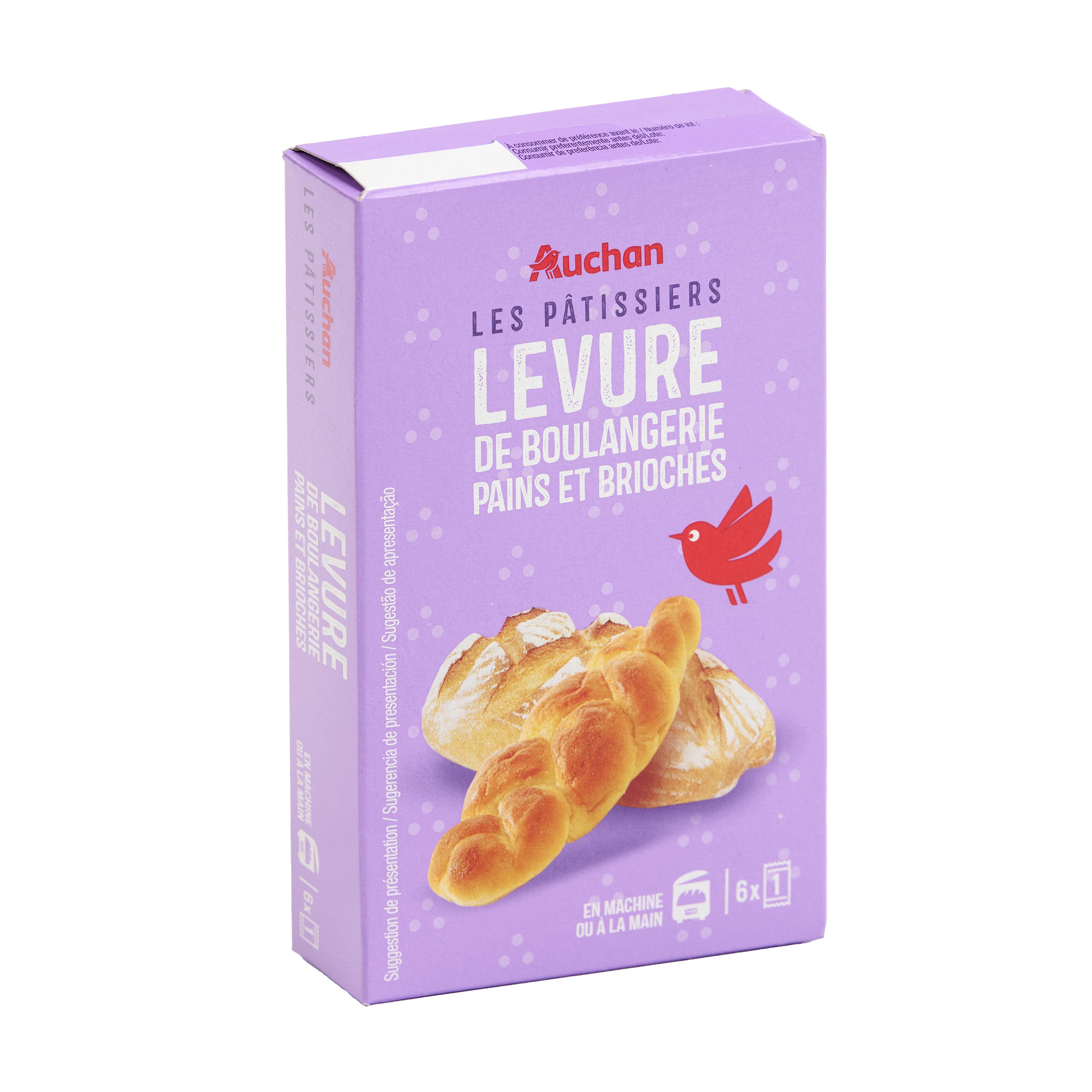 Voir la diapositive 3 : AUCHAN Levure de boulangerie spéciale pain 6 sachets 6x5g
