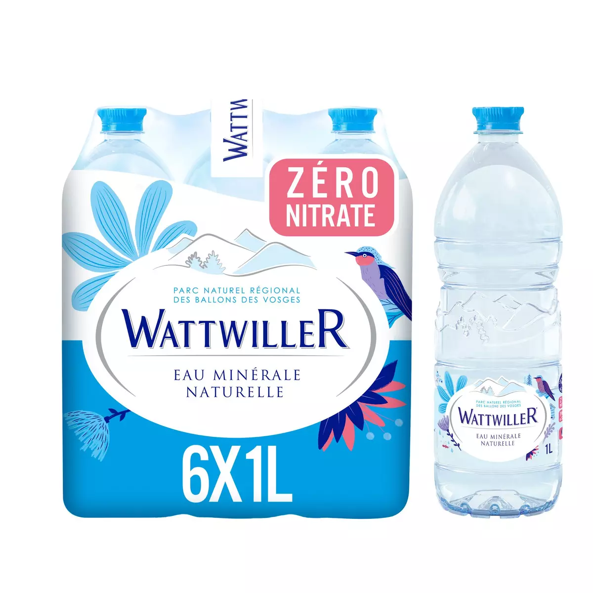 WATTWILLER Eau minérale naturelle plate bouteilles 6x1l pas cher 