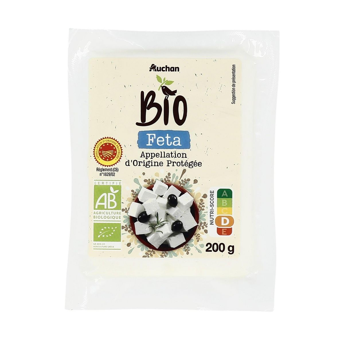 AUCHAN BIO Feta grecque AOP 200g